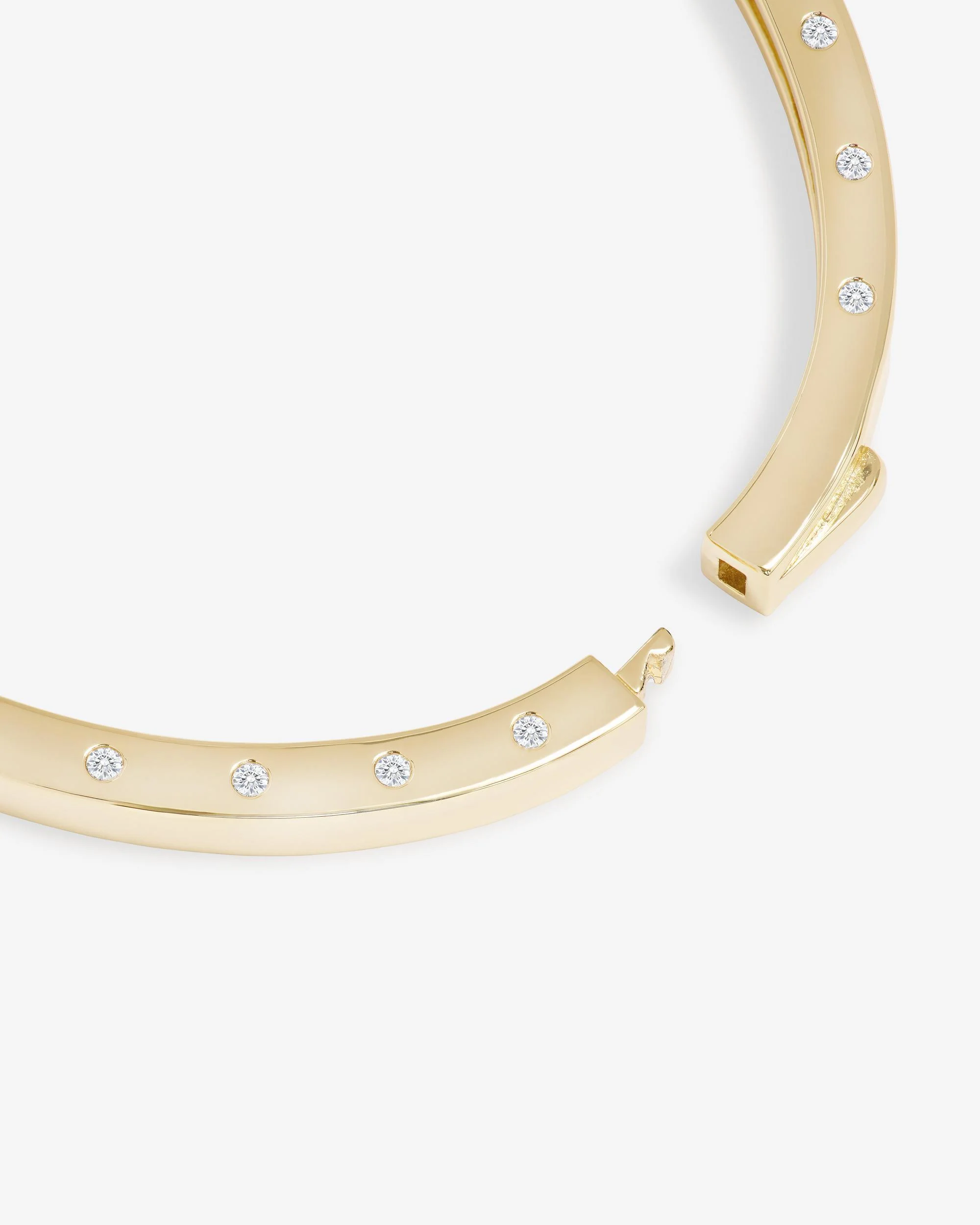 Ashley Lock Cuff 6mm - Gold|White Diamondettes - Image 5