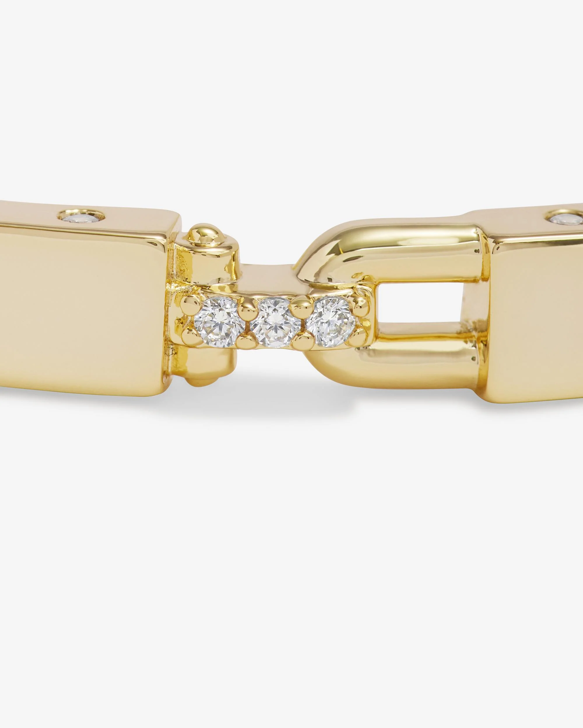 Ashley Lock Cuff 6mm - Gold|White Diamondettes - Image 6