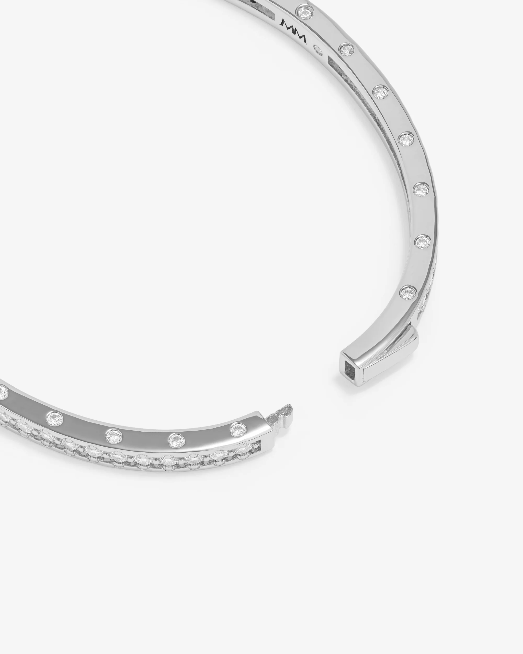Ashley Pavé Cuff 4mm - Silver|White Diamondettes - Image 5