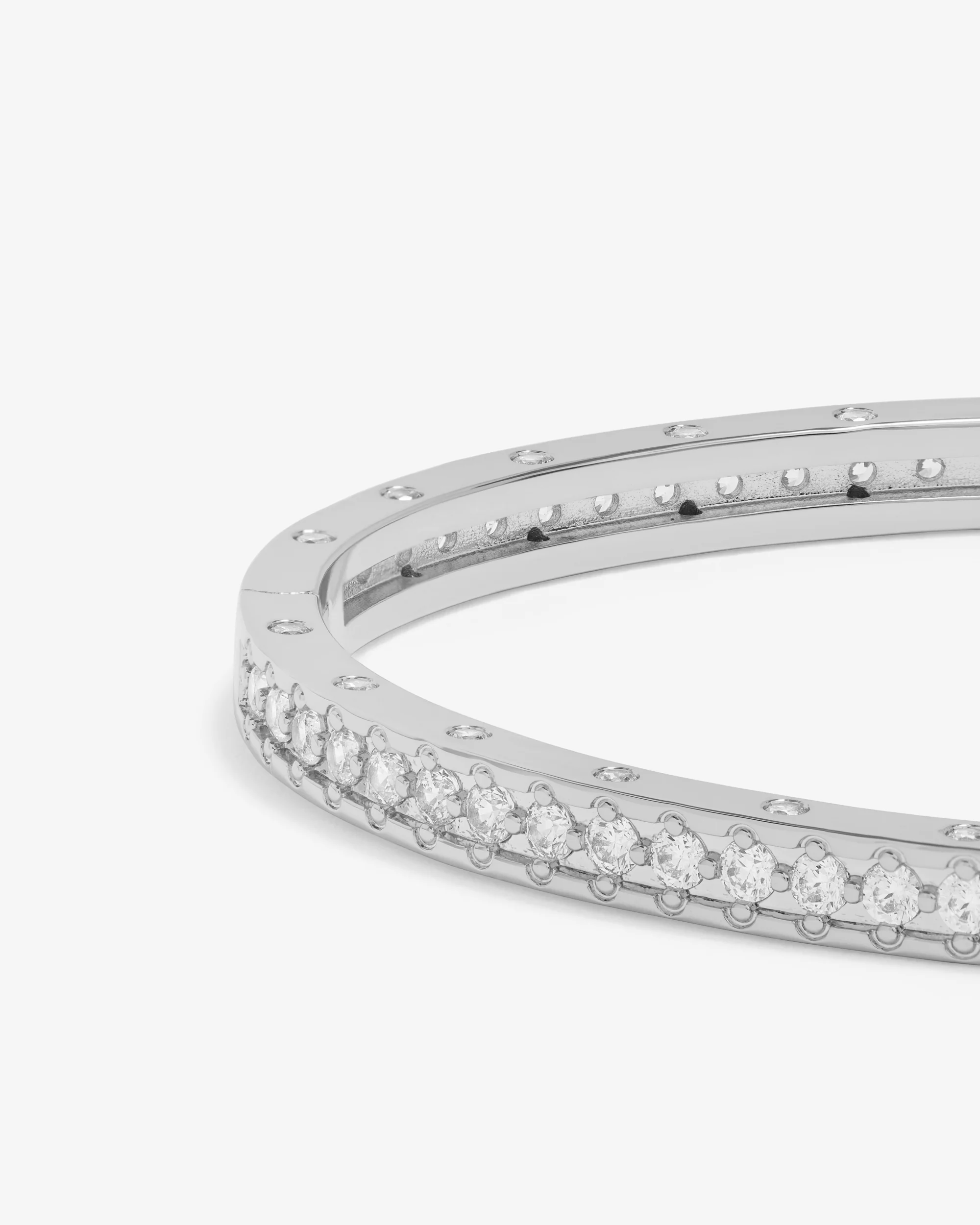 Ashley Pavé Cuff 4mm - Silver|White Diamondettes - Image 6