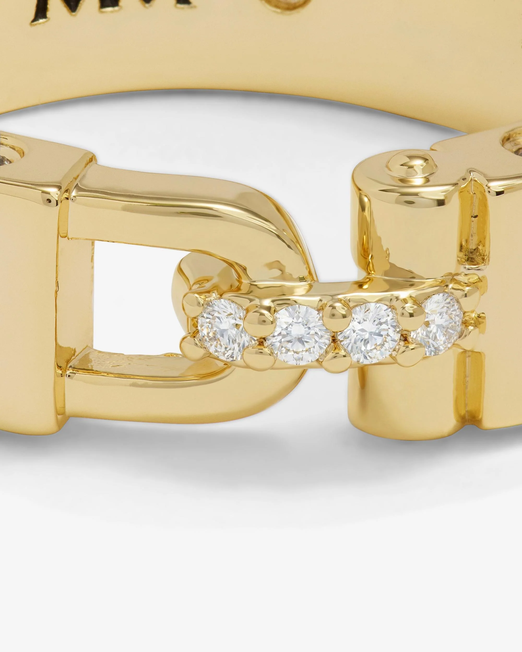 Ashley Smooth Lock Ring - Gold|White Diamondettes - Image 5
