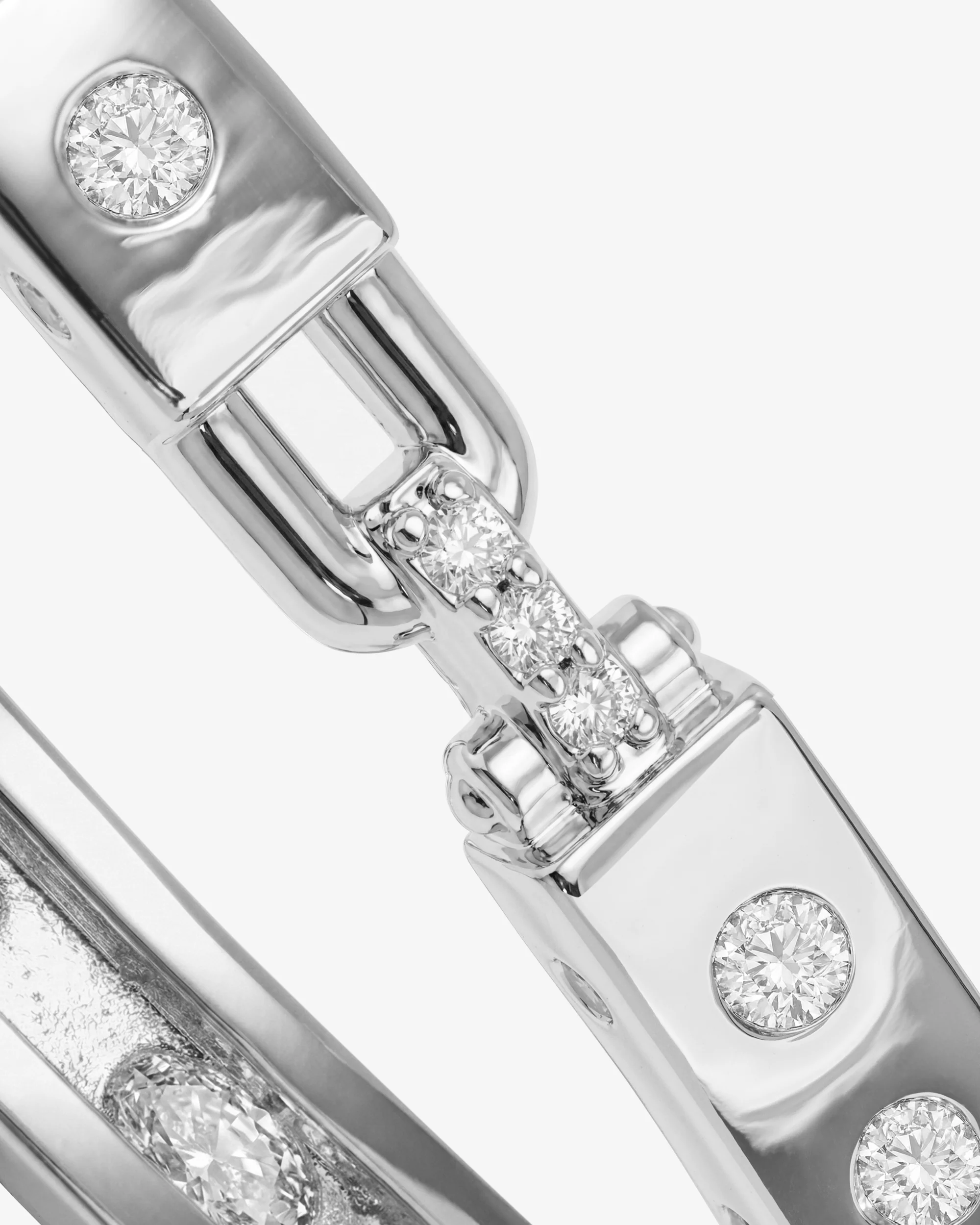 Ashley Sunset Lock Cuff 6mm - Silver|White Diamondettes - Image 7