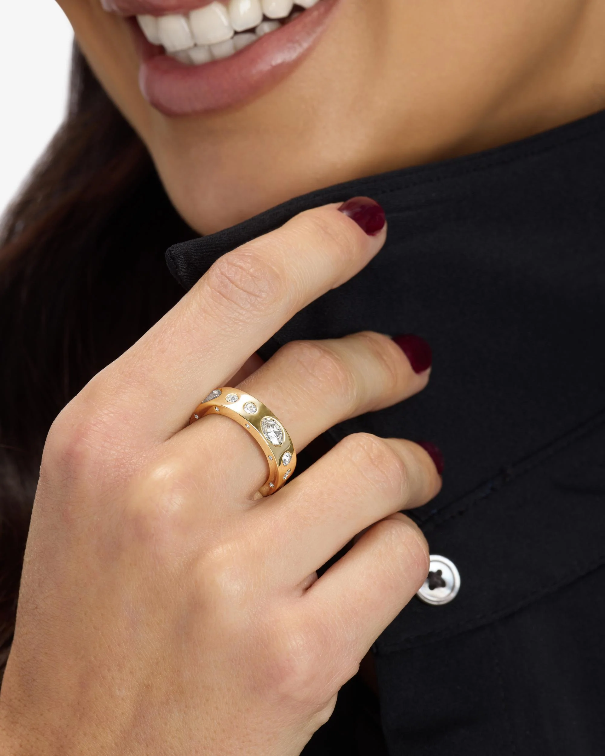 Ashley Sunset Ring - Gold|White Diamondettes - Image 4
