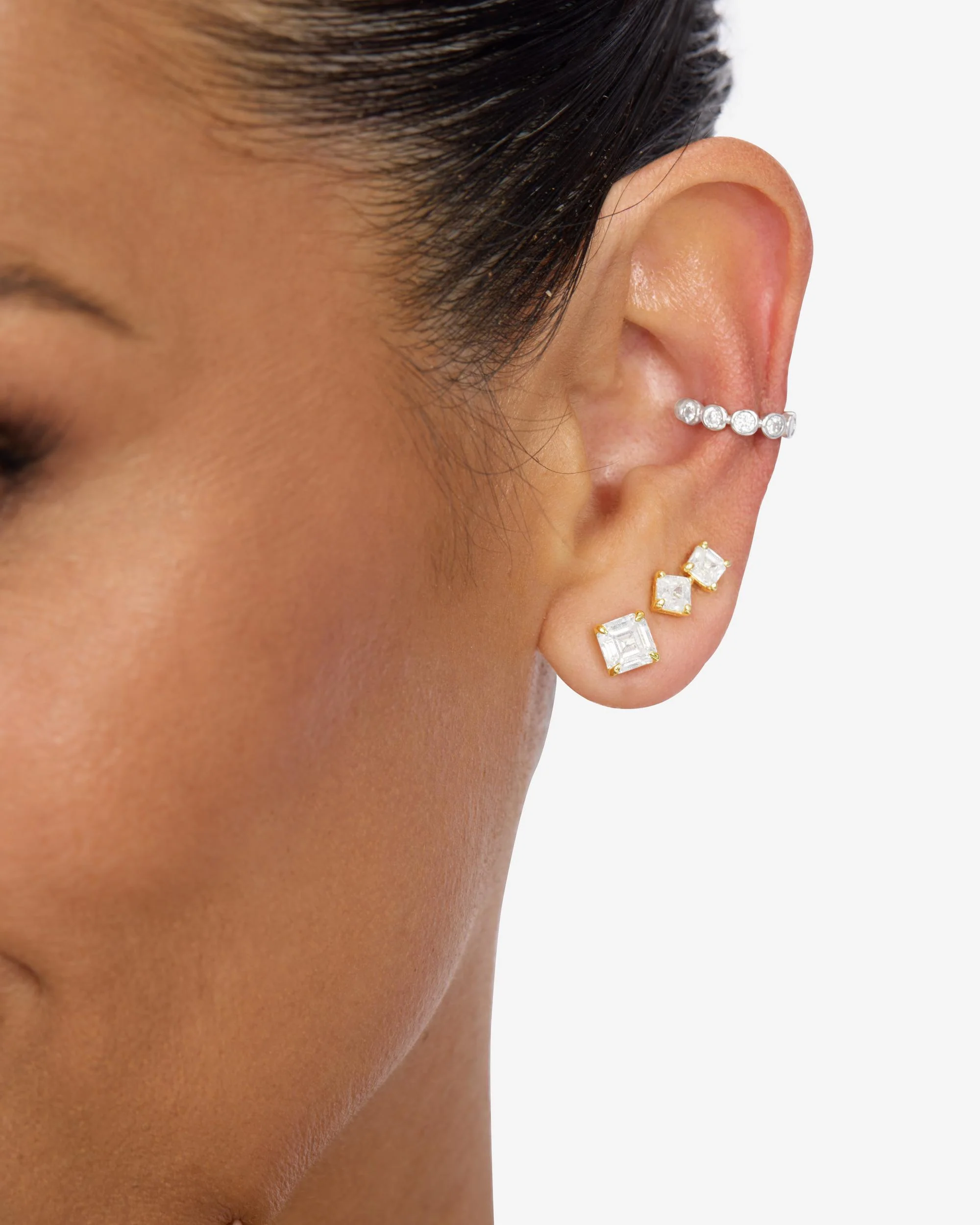 Baroness Ear Cuff - Silver|White Diamondettes - Image 2