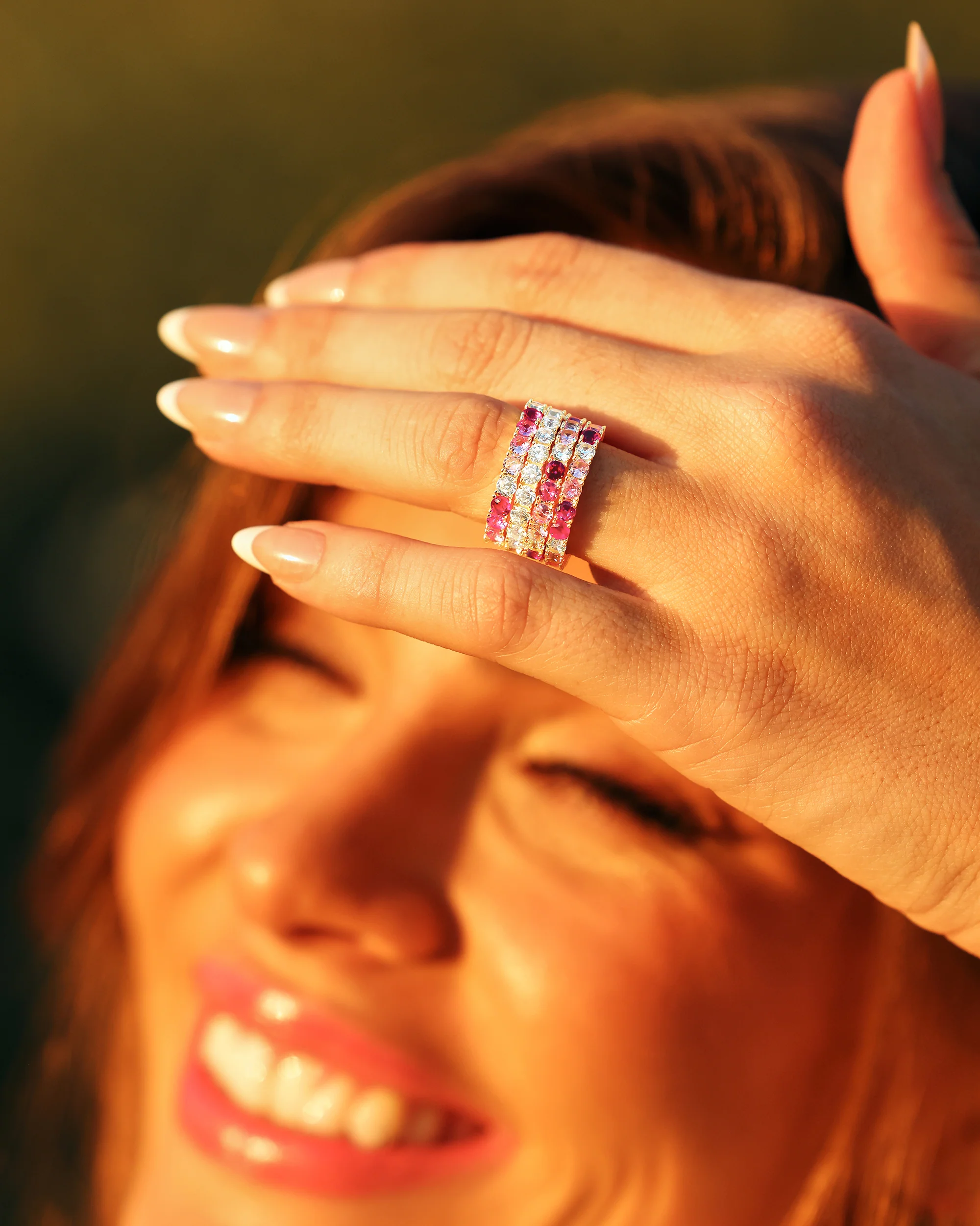 Heiress Ombré Ring - Silver|Pink Sapphire Ombré - Image 4