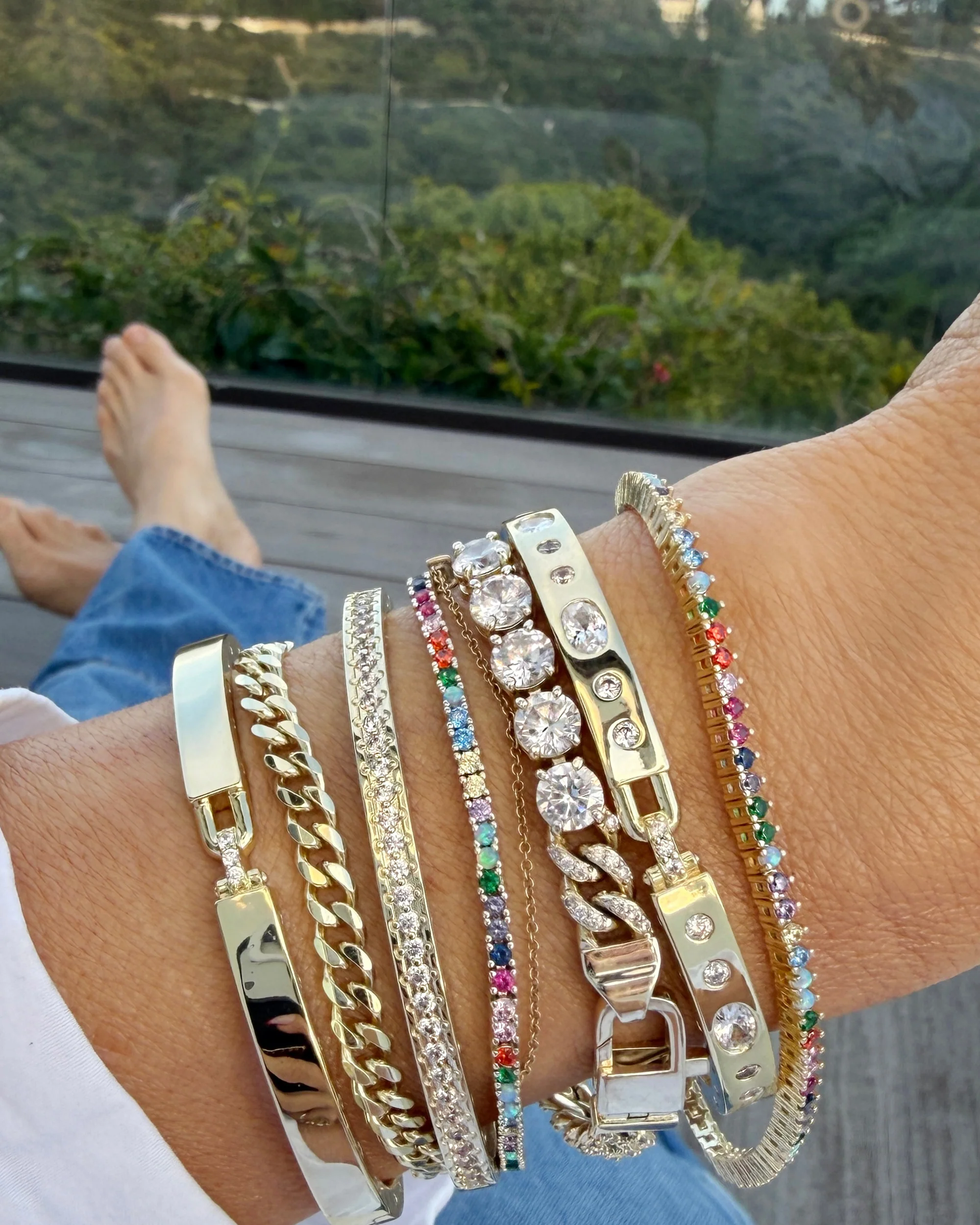 Not Your Basic Tennis Bracelet 2mm - Silver|Multi Stone - Image 5