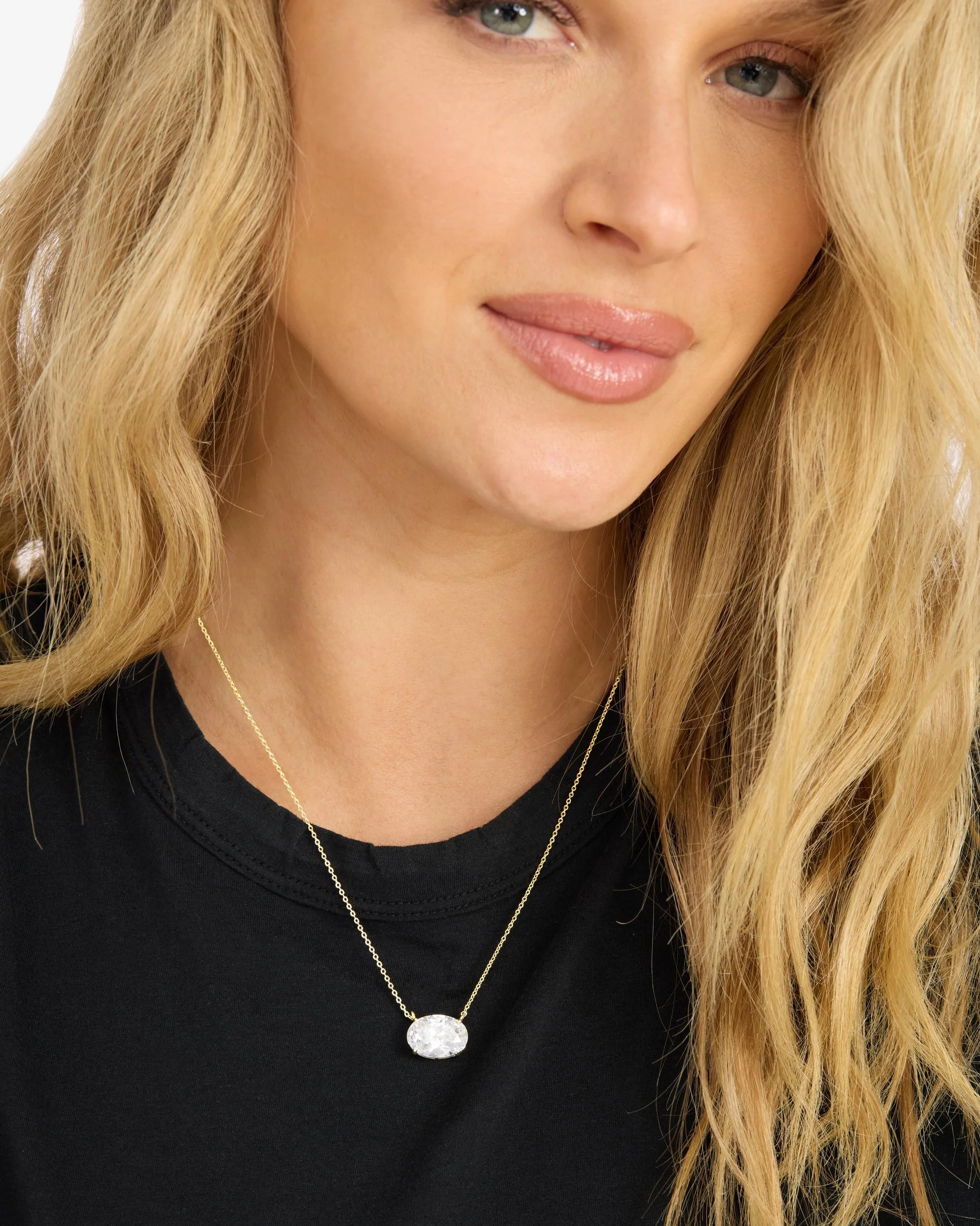 Hello Gorgeous! Necklace - Gold|White Diamondettes - Image 2