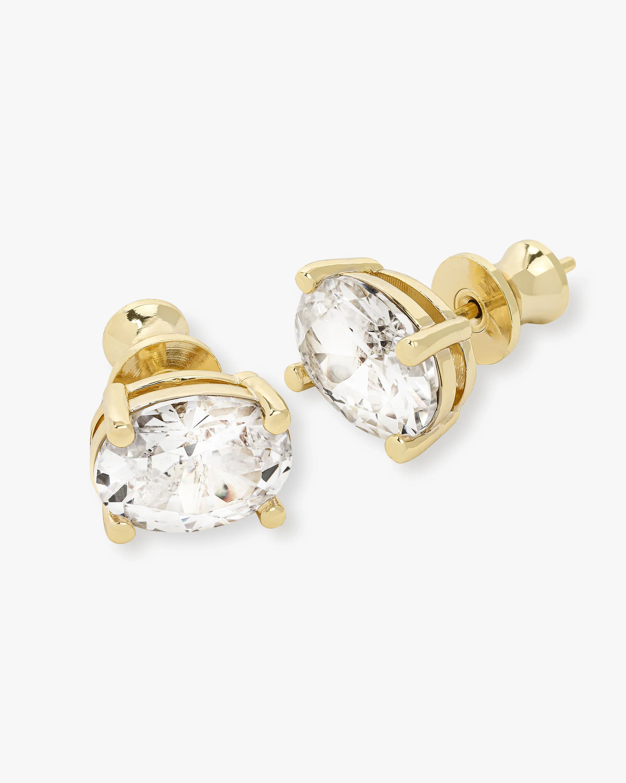 Hello Gorgeous 10mm Studs - Gold|White Diamondettes - Image 3