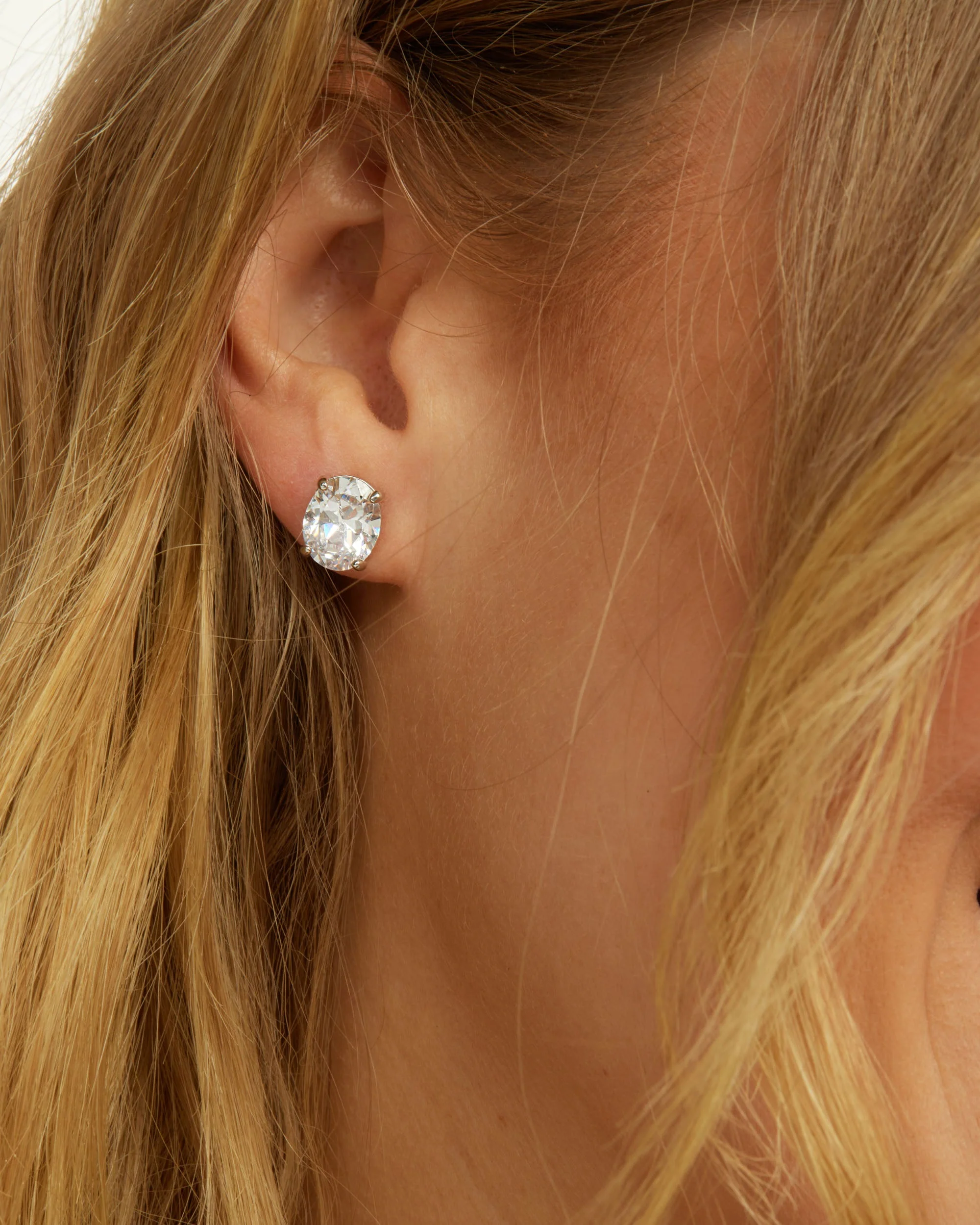 Hello Gorgeous 10mm Studs - Silver|White Diamondettes - Image 2