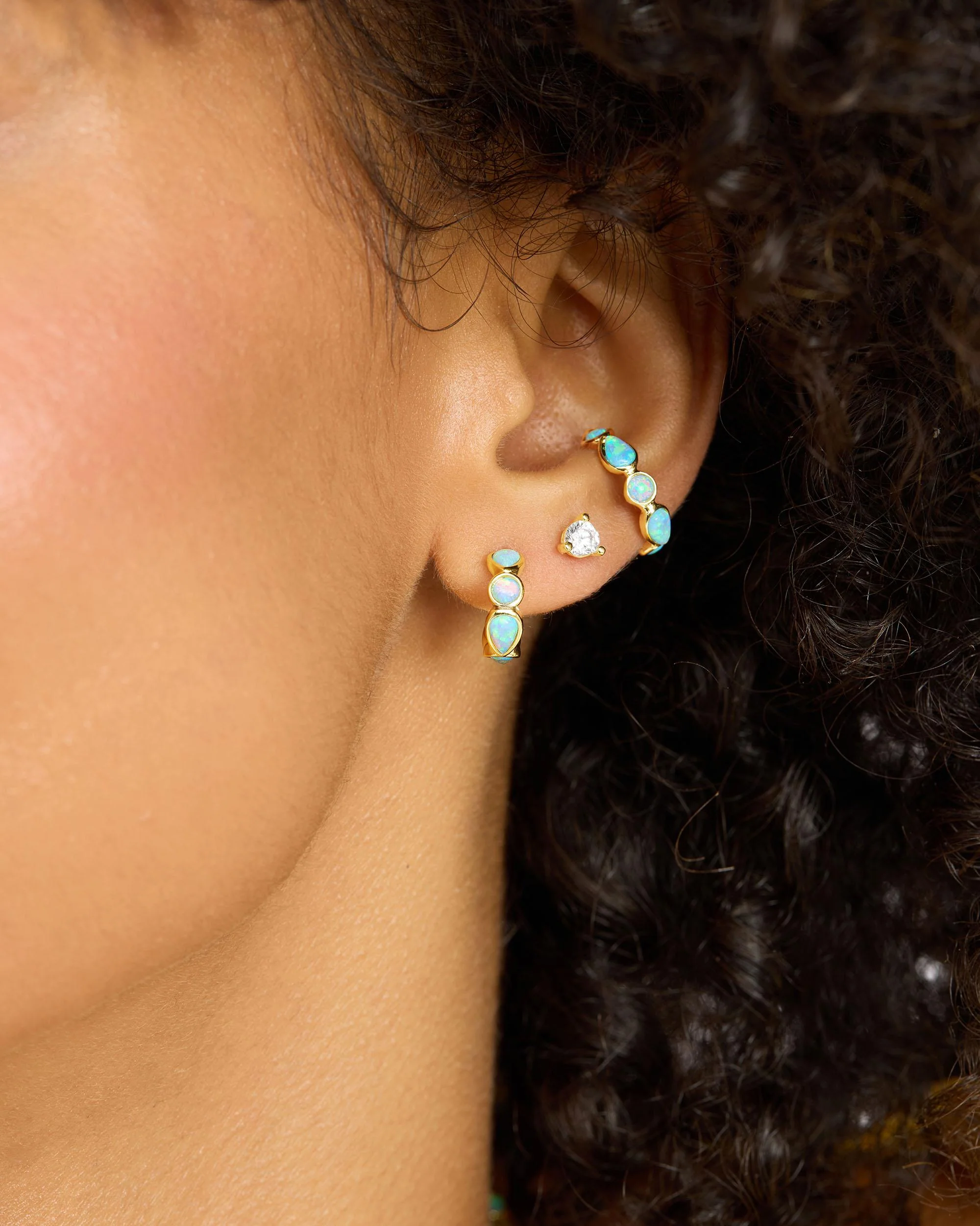 Isla Ear Cuff - Gold|Blue Opal - Image 2
