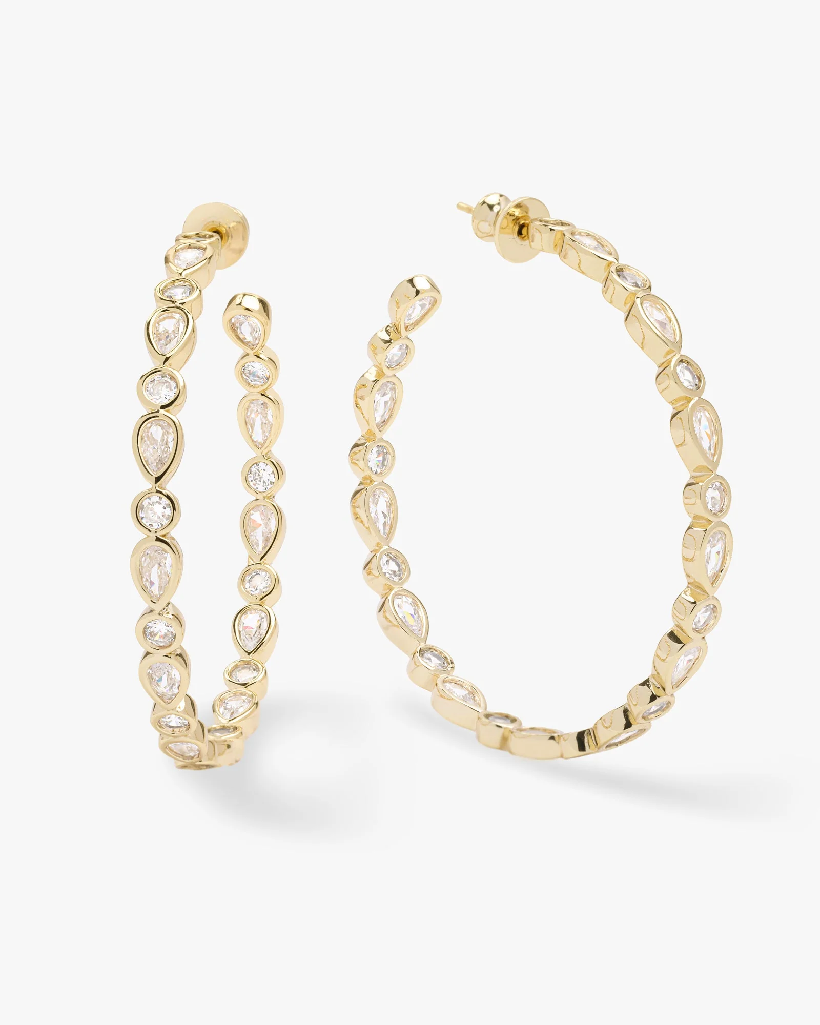 Isla Hoops 2" - Gold|White Diamondettes