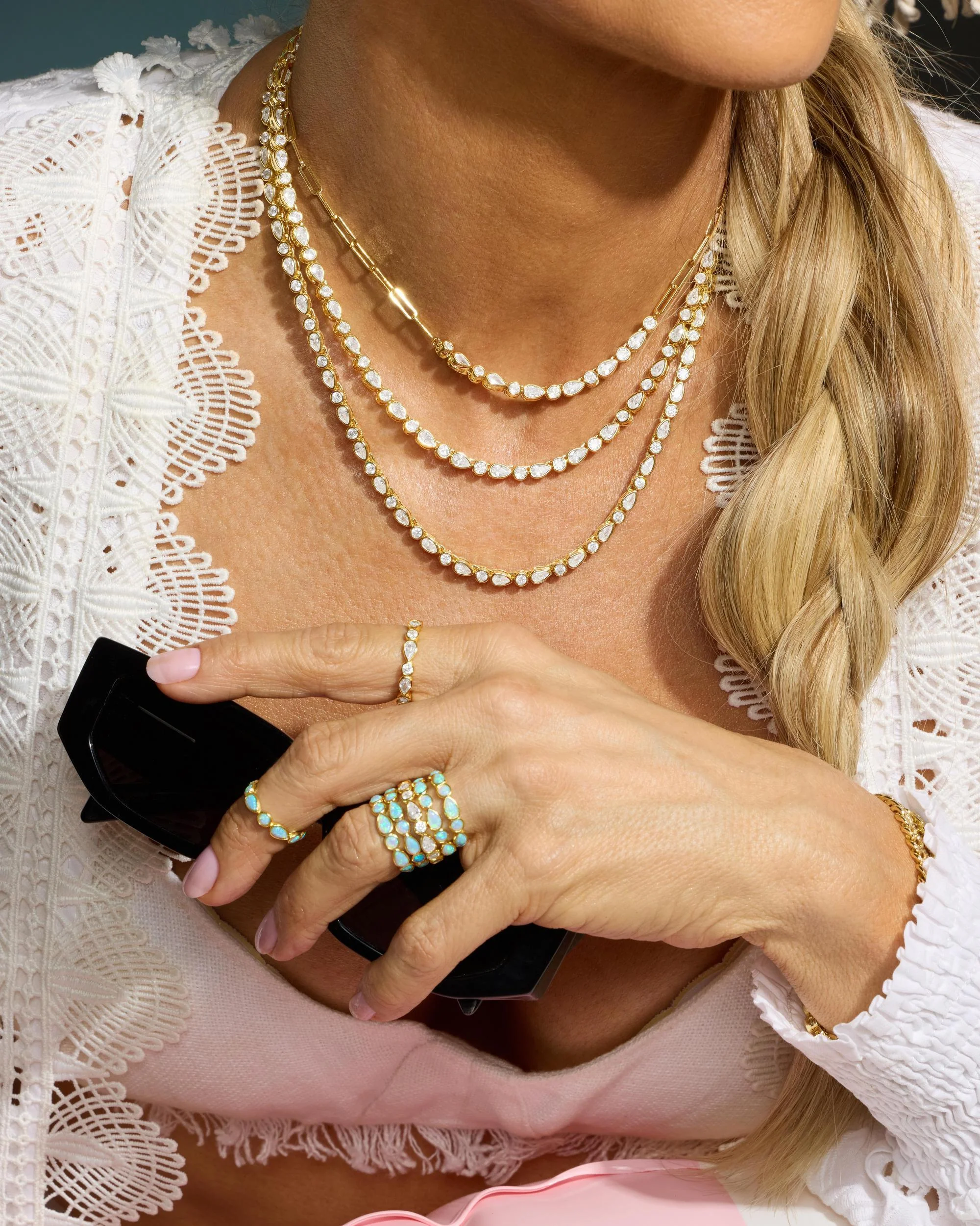 Isla Ring - Gold|White Diamondettes - Image 4