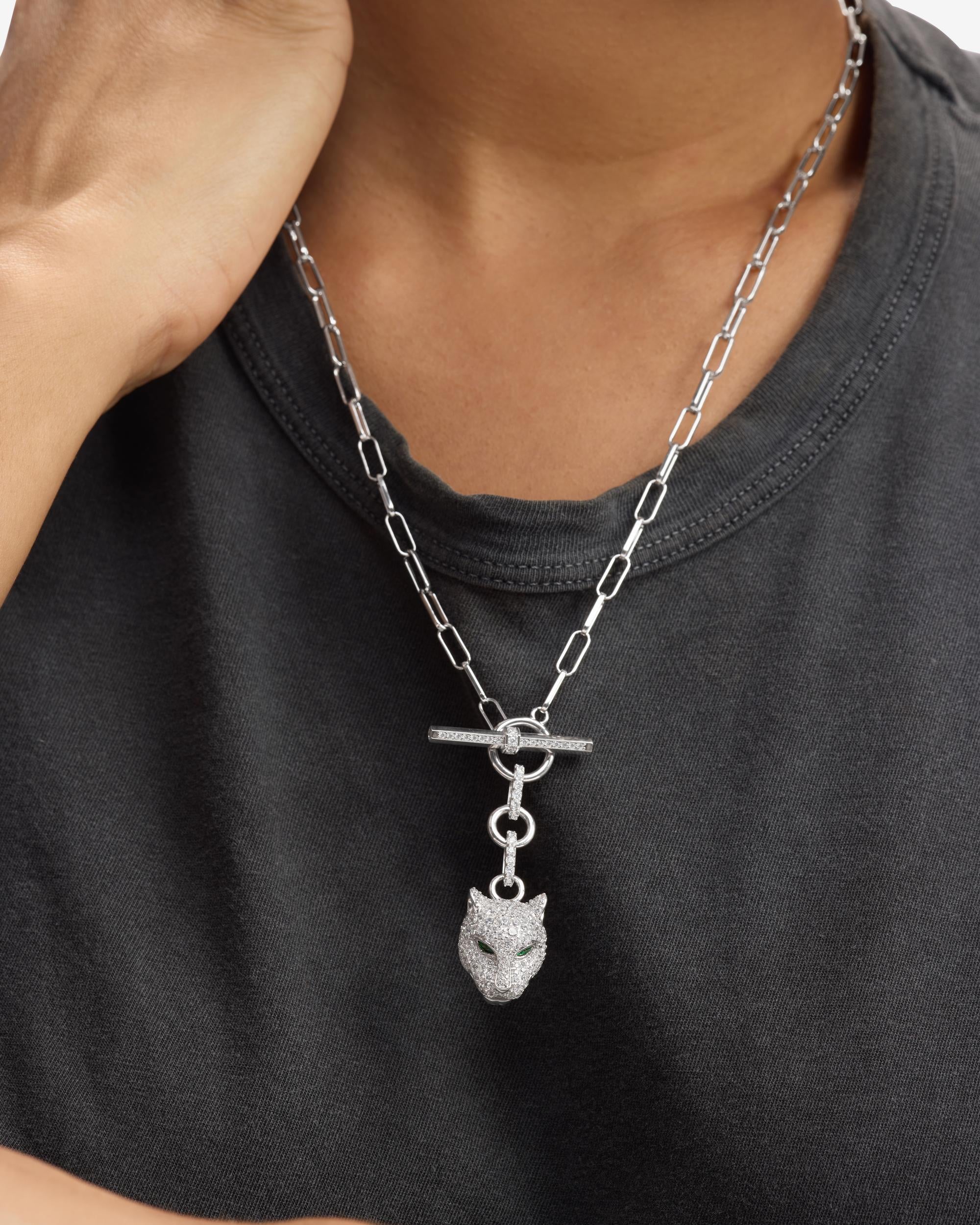 Jaguar Samantha Chain Necklace - Silver|White Diamondettes - Image 2