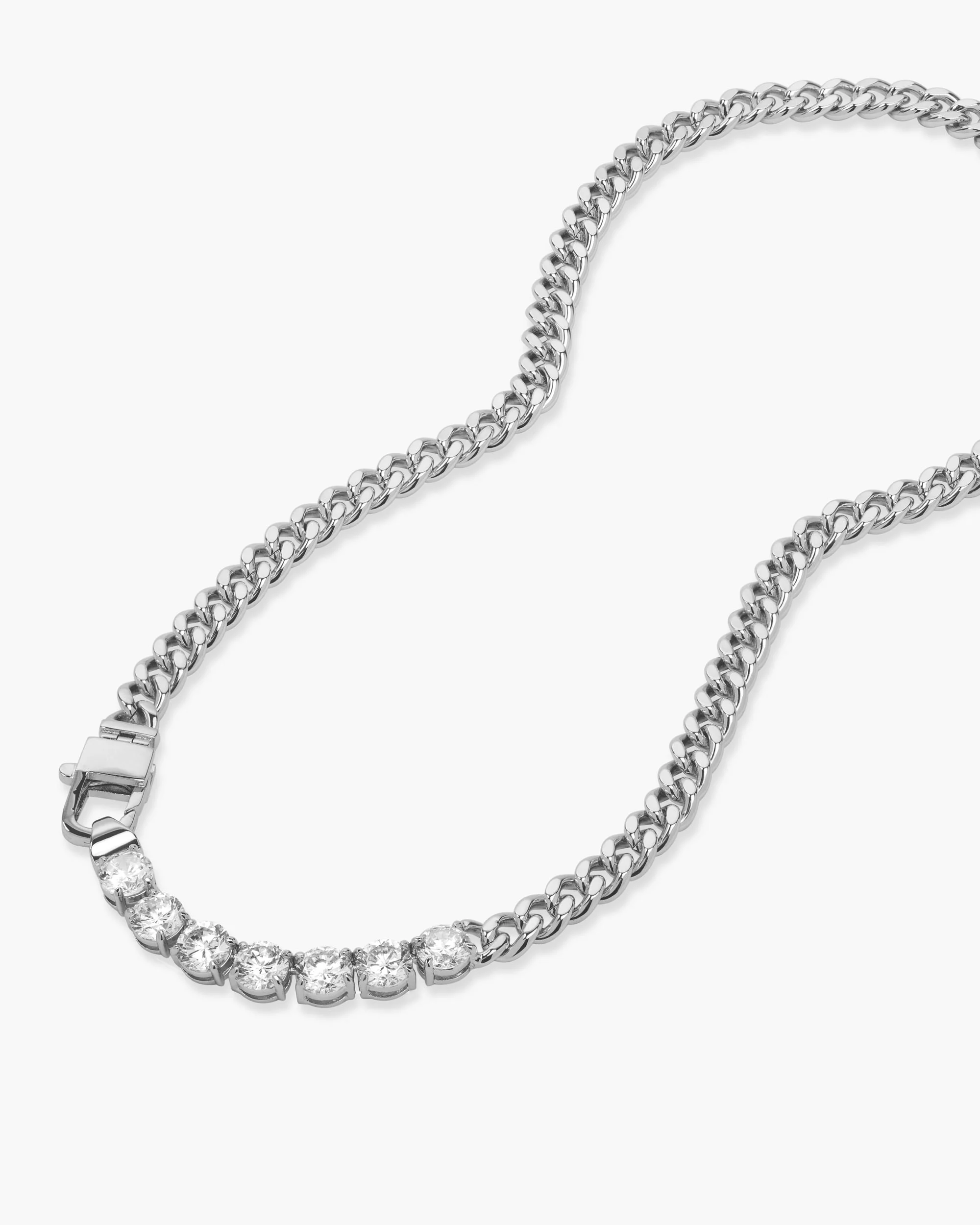 Julian Loves Diamonds Necklace 6.8mm - Silver|White Diamondettes - Image 5