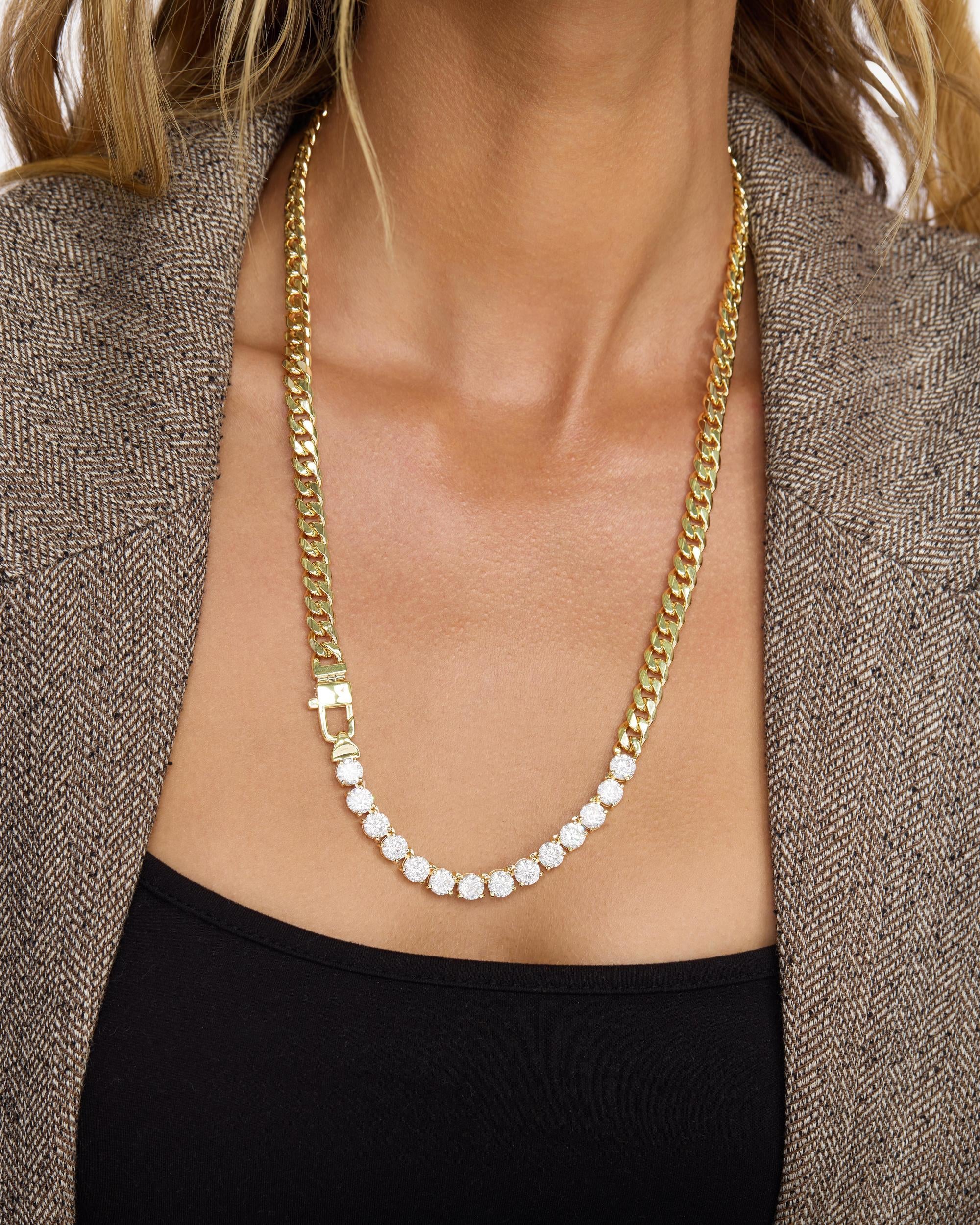Julian REALLY Loves Diamonds Necklace 6.8mm - Gold|White Diamondettes - Image 4