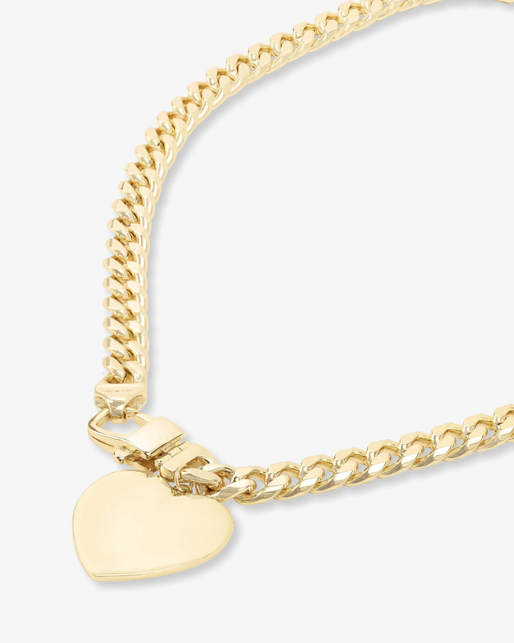 Julian XL Heart Cuban Chain Necklace 6.8mm - Gold - Image 5