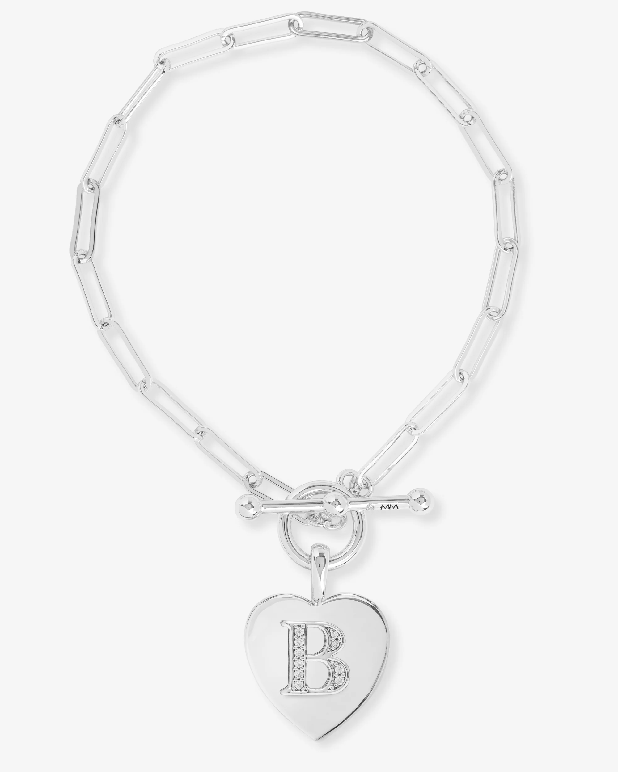Love Letters Charm Bracelet - Silver|White Diamondettes - Image 2
