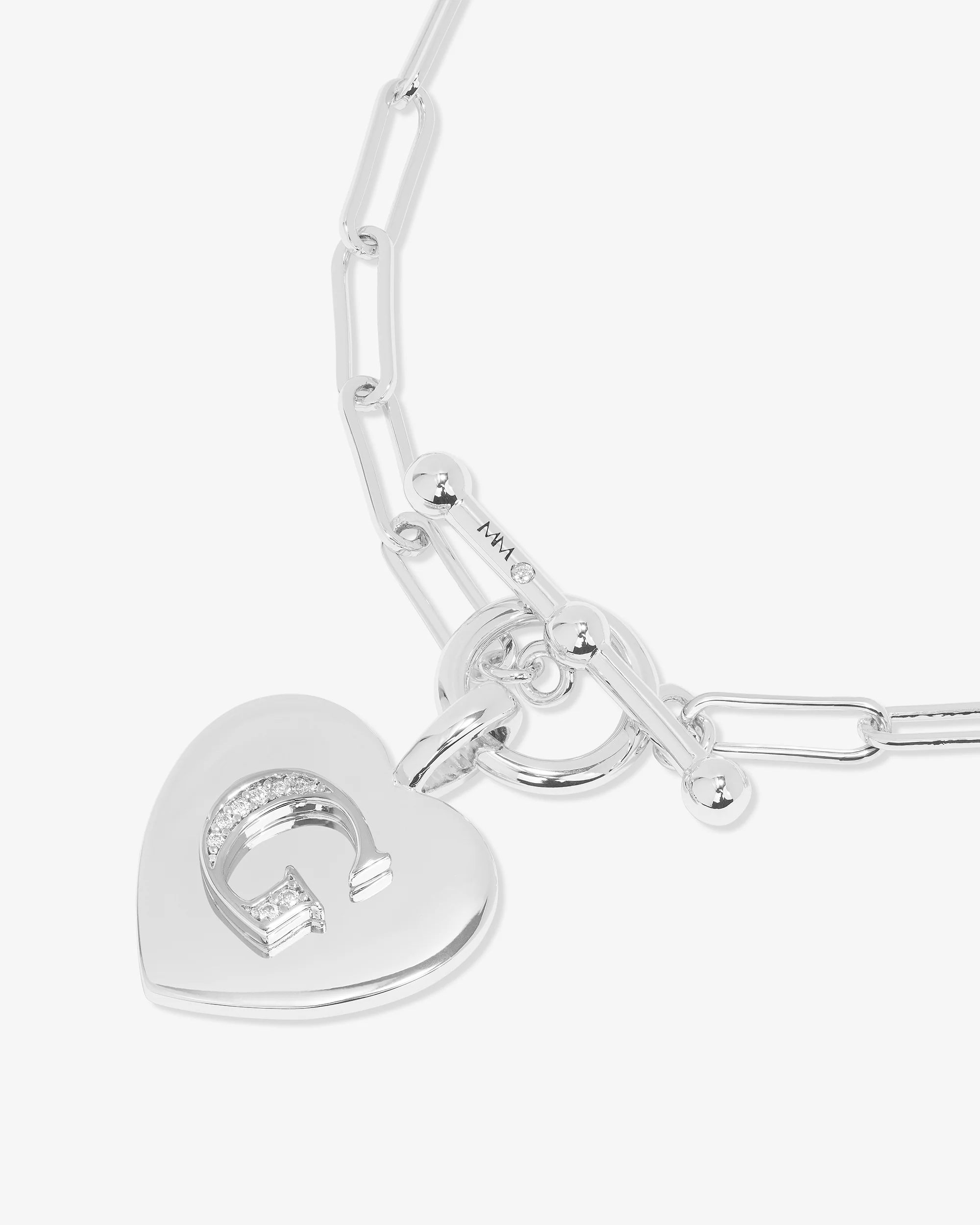 Love Letters Charm Bracelet - Silver|White Diamondettes - Image 34