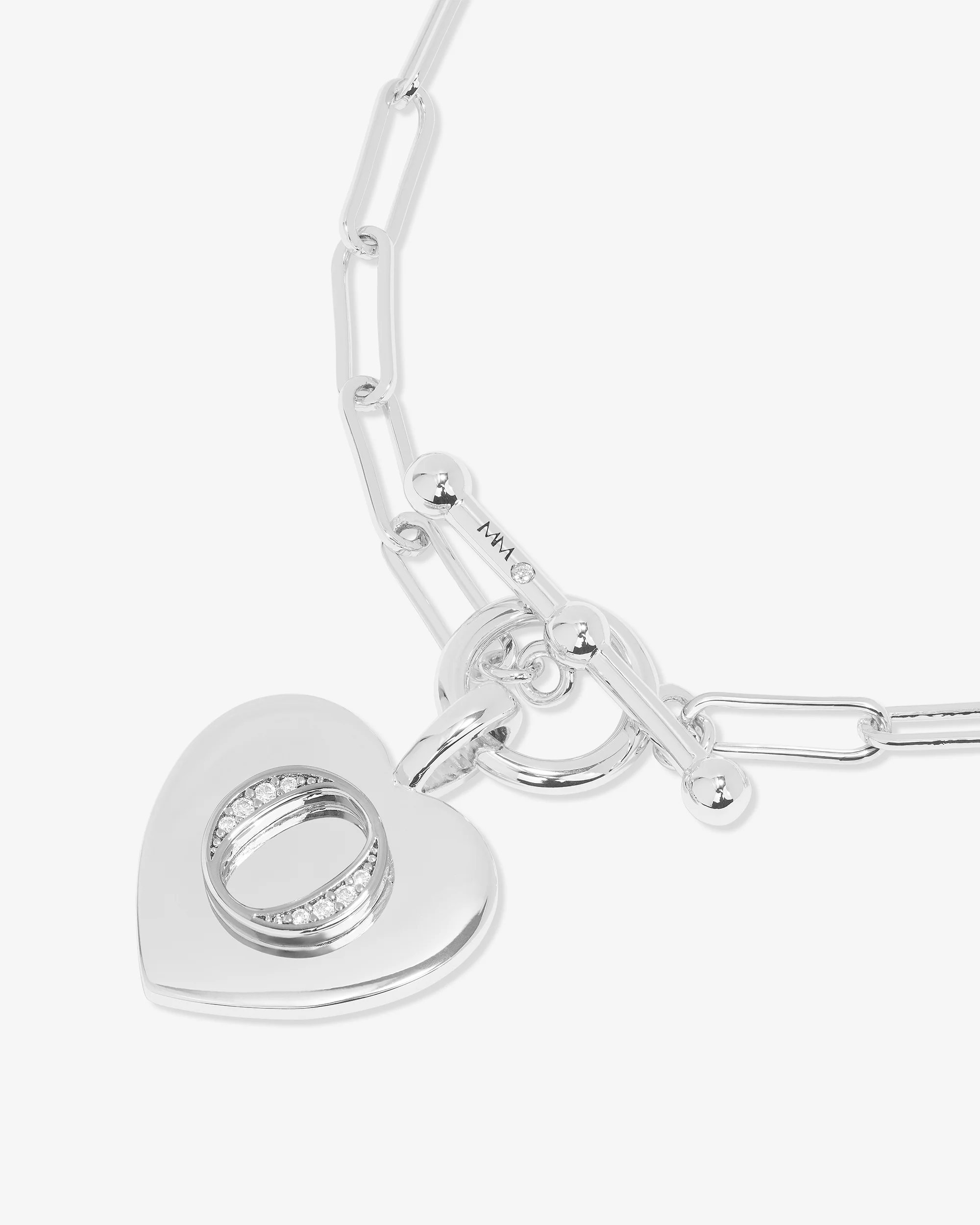 Love Letters Charm Bracelet - Silver|White Diamondettes - Image 42