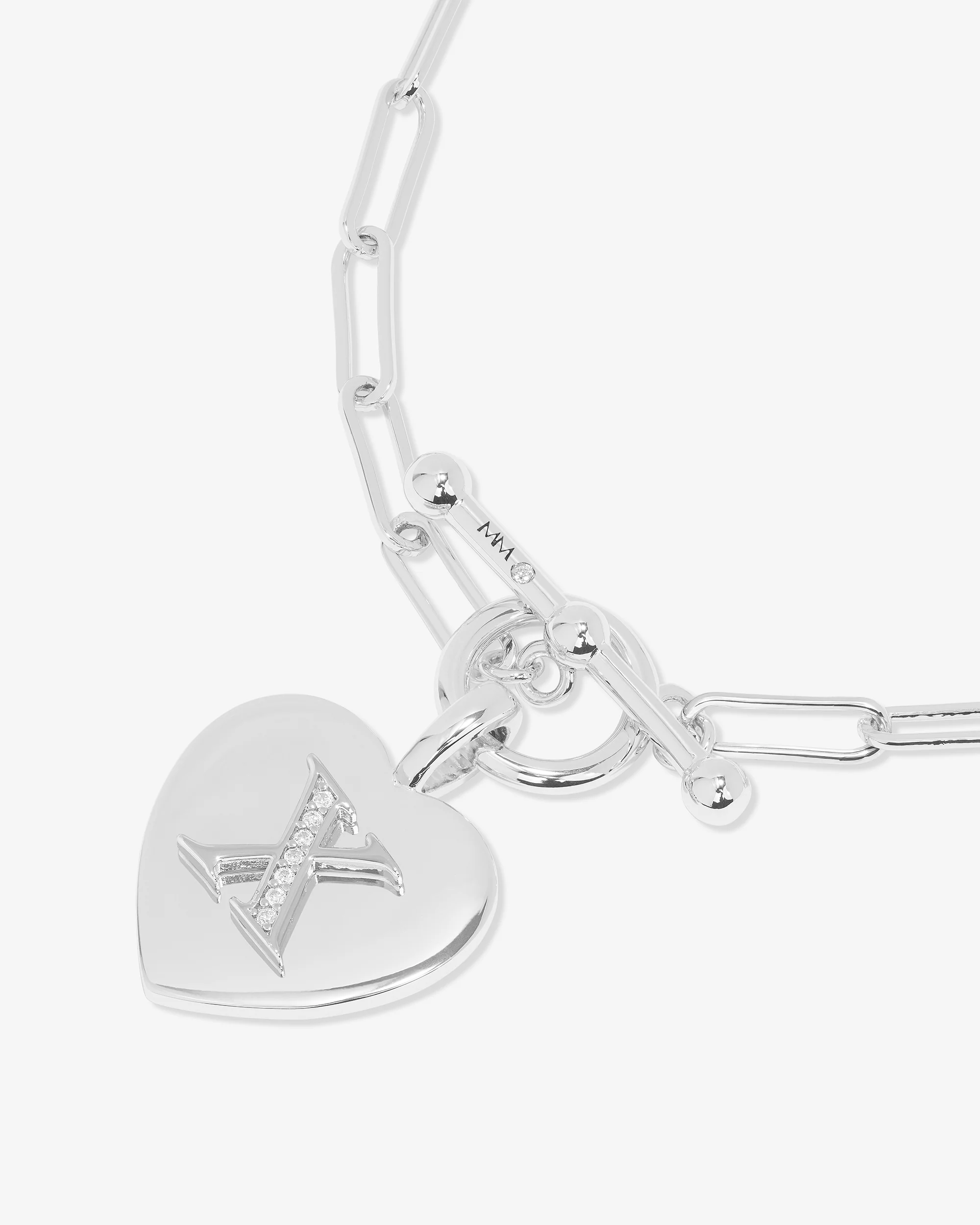 Love Letters Charm Bracelet - Silver|White Diamondettes - Image 51