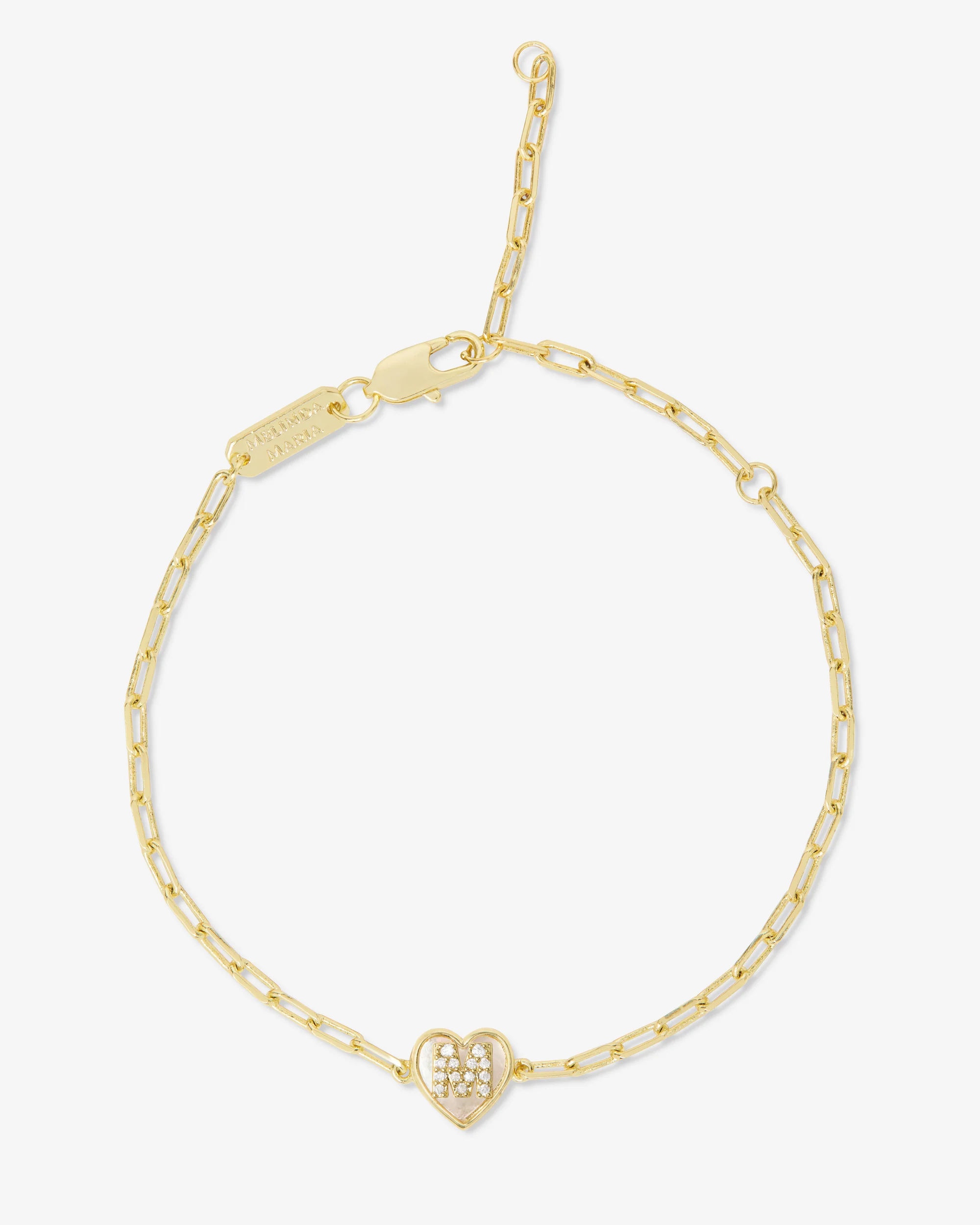 Love Letters Heart Bracelet - Gold|White Diamondettes - Image 13