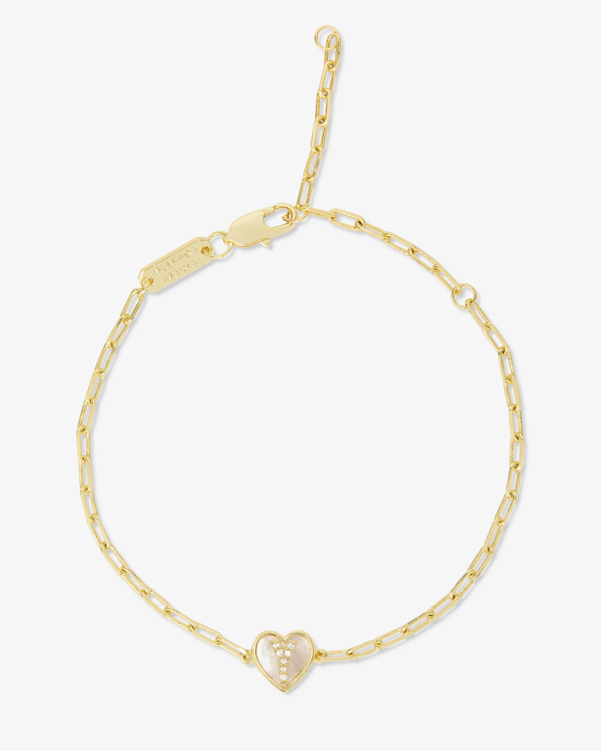 Love Letters Heart Bracelet - Gold|White Diamondettes - Image 25