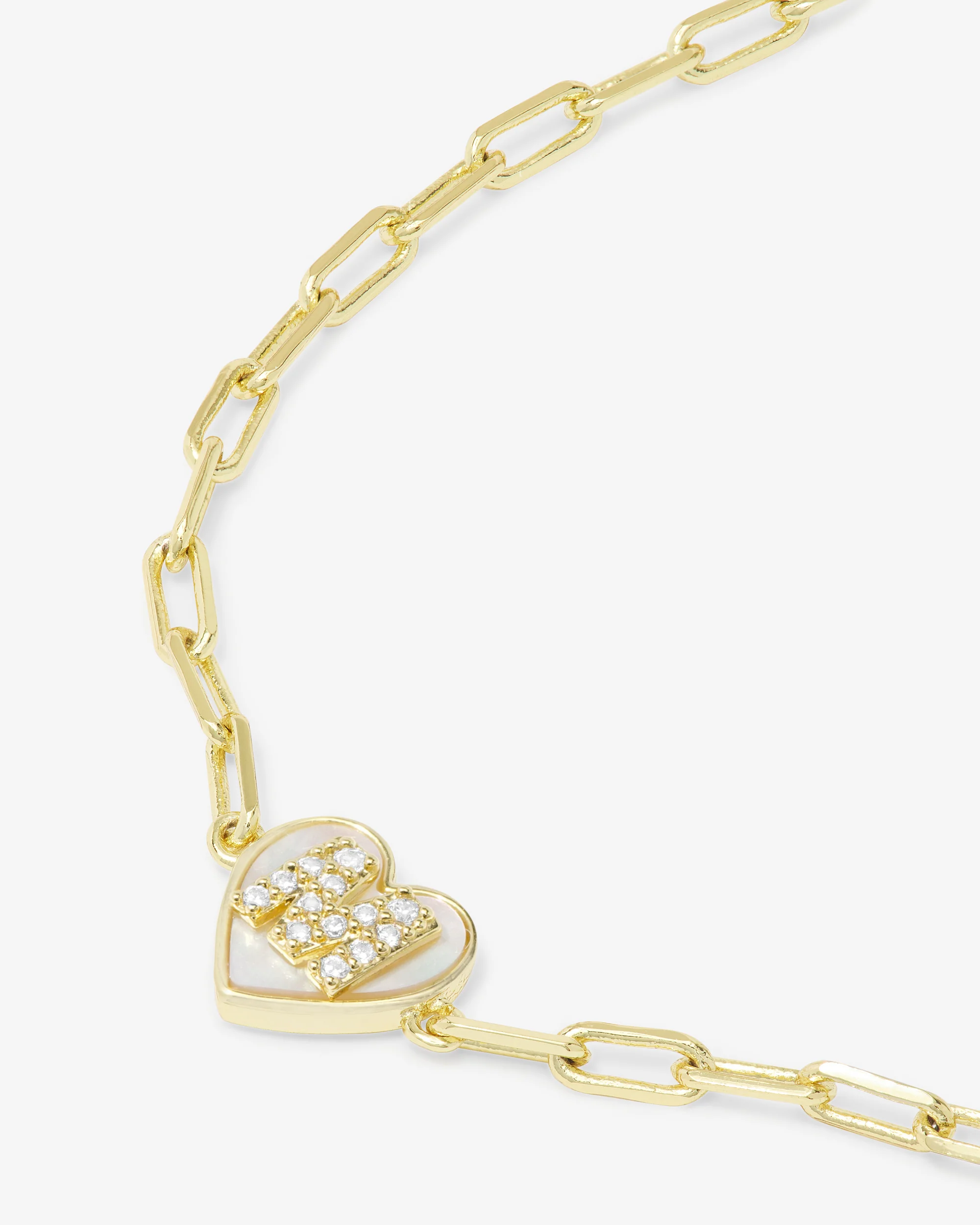 Love Letters Heart Bracelet - Gold|White Diamondettes - Image 40