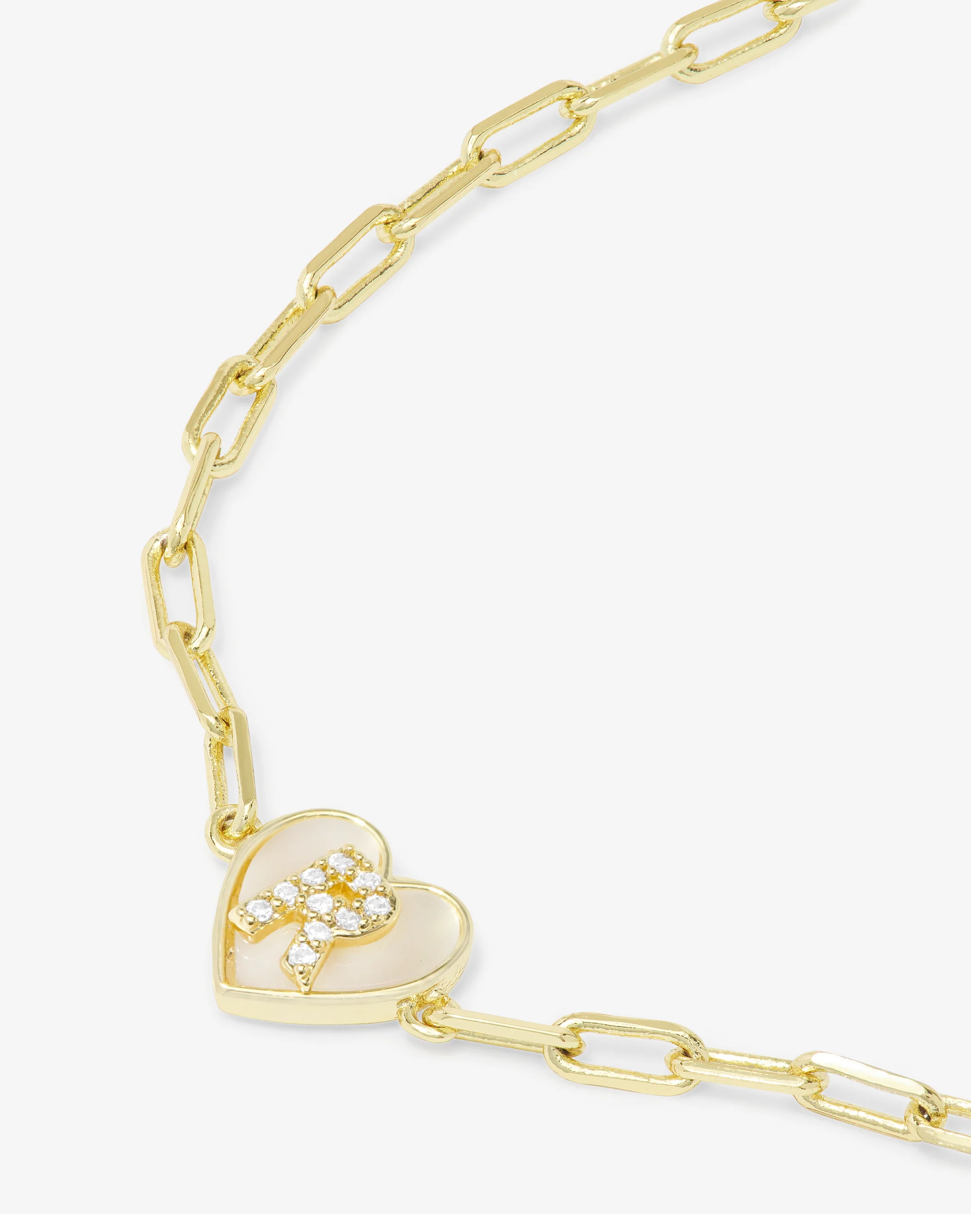 Love Letters Heart Bracelet - Gold|White Diamondettes - Image 45