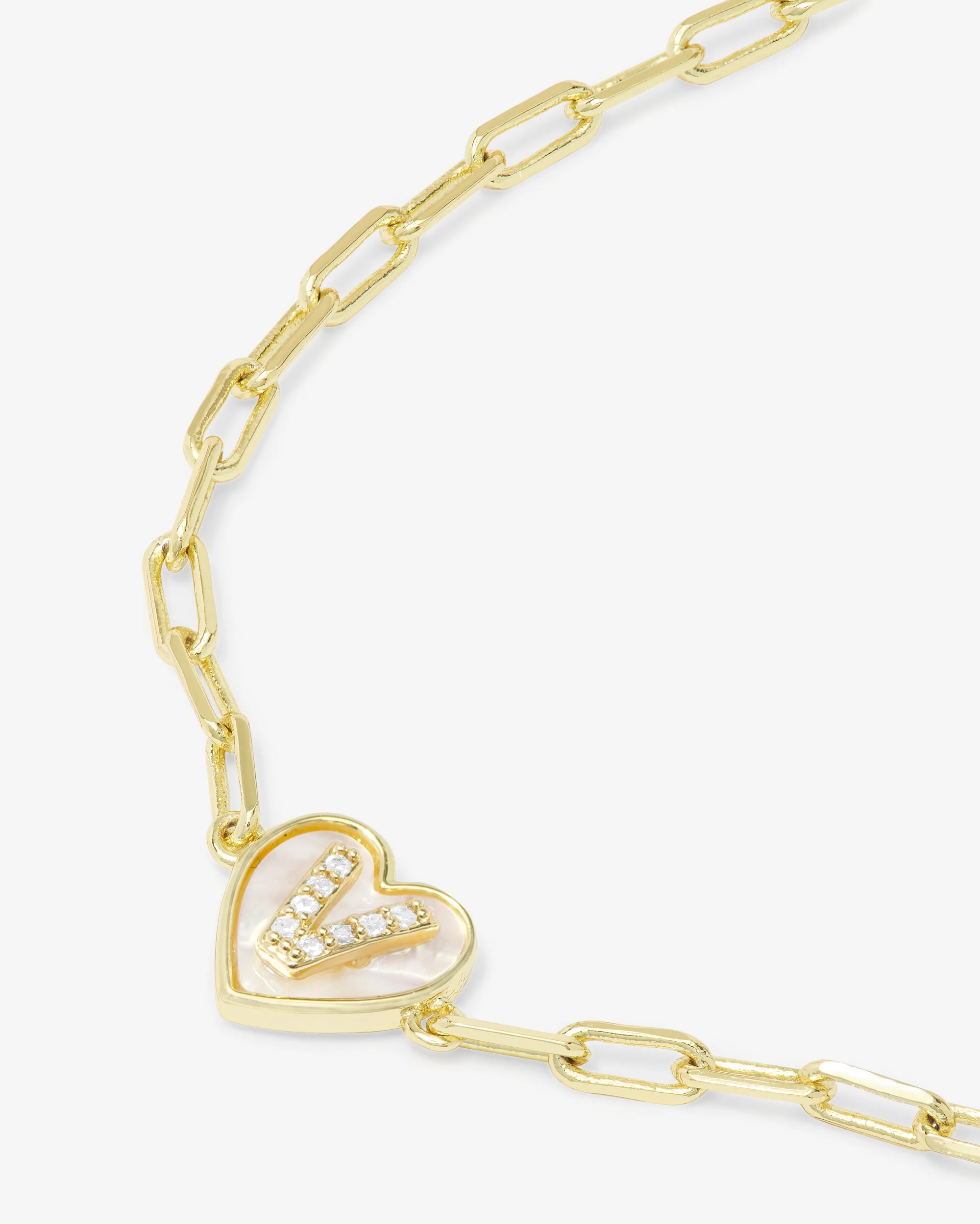 Love Letters Heart Bracelet - Gold|White Diamondettes - Image 49