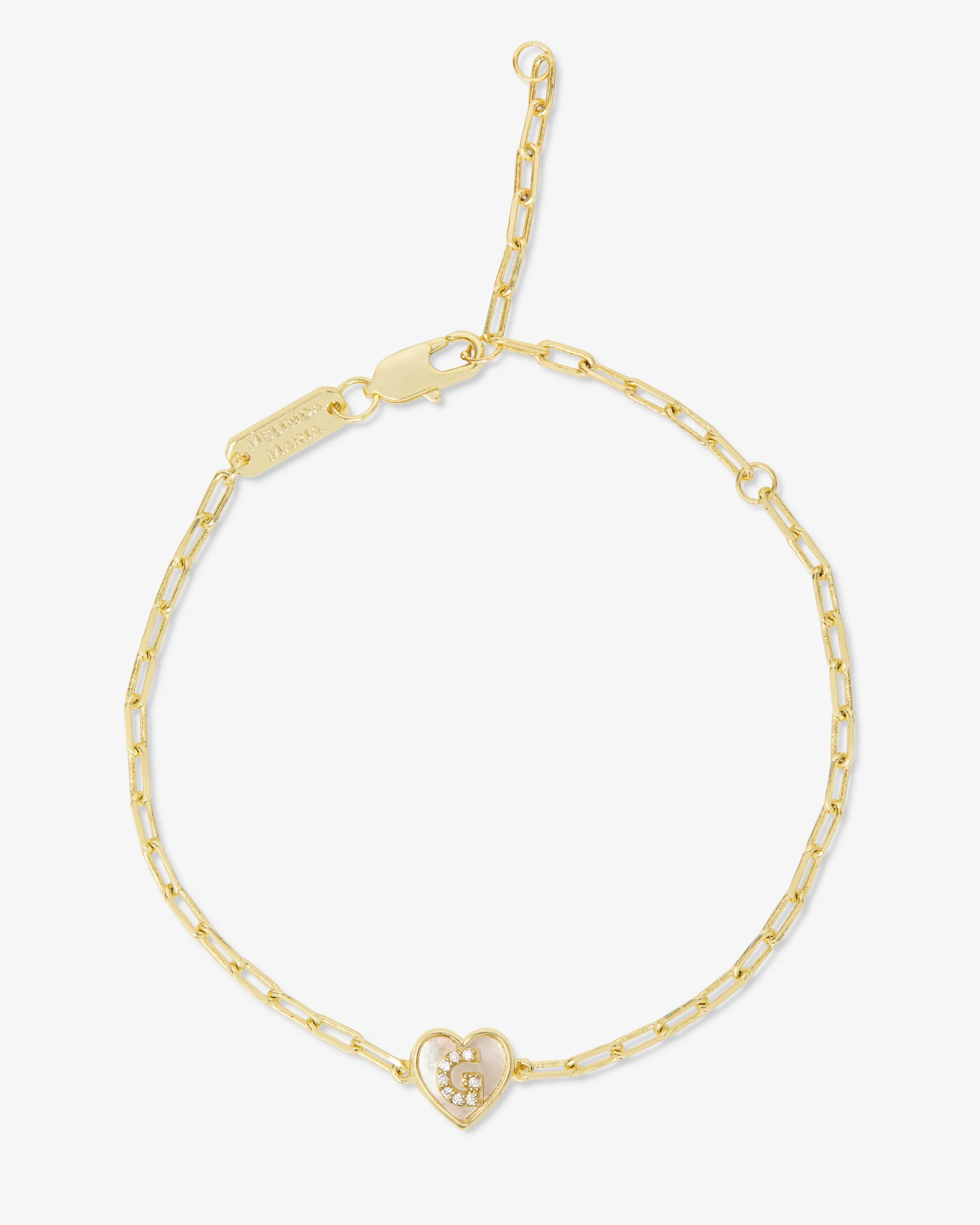 Love Letters Heart Bracelet - Gold|White Diamondettes - Image 7