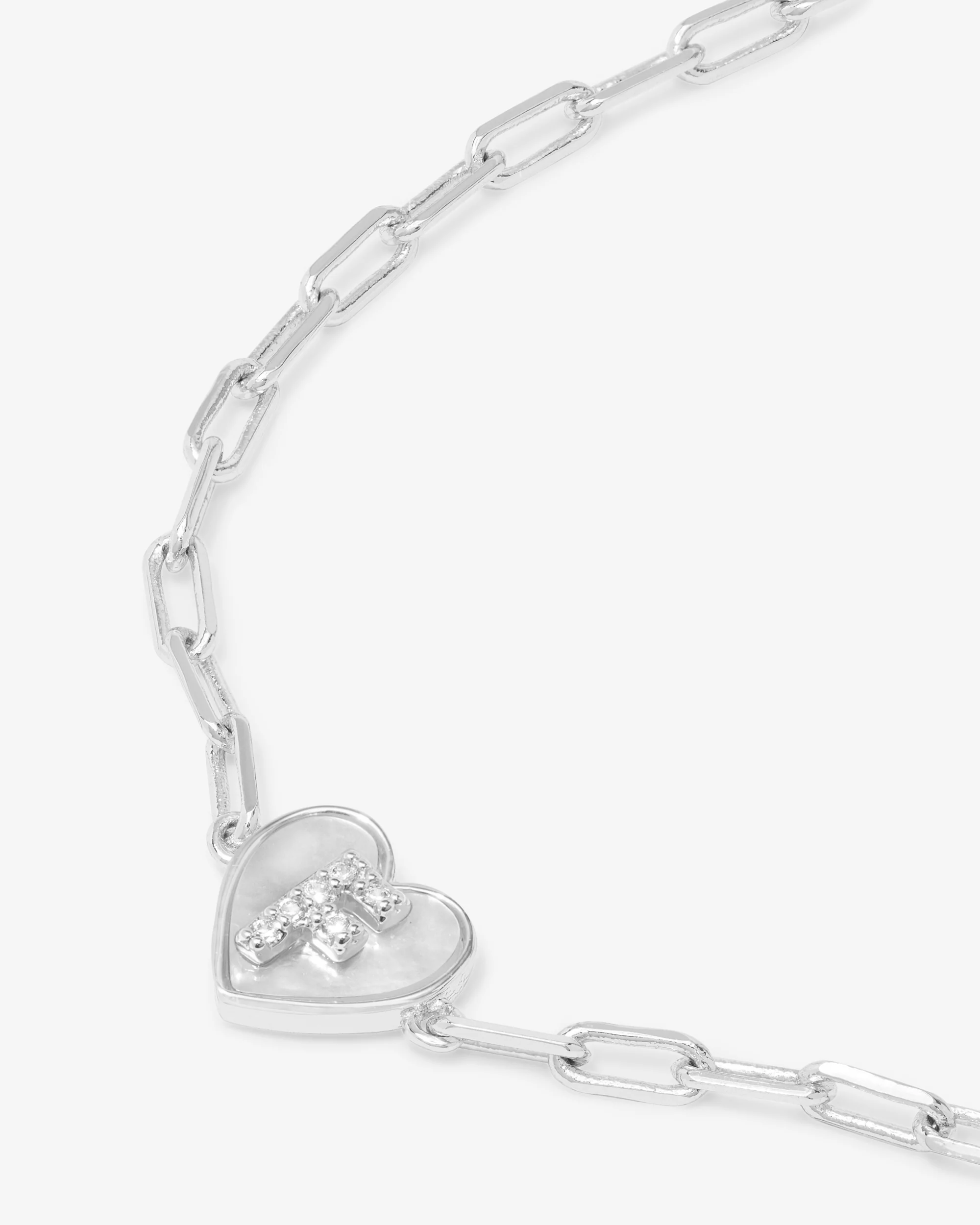Love Letters Heart Bracelet - Silver|White Diamondettes - Image 33