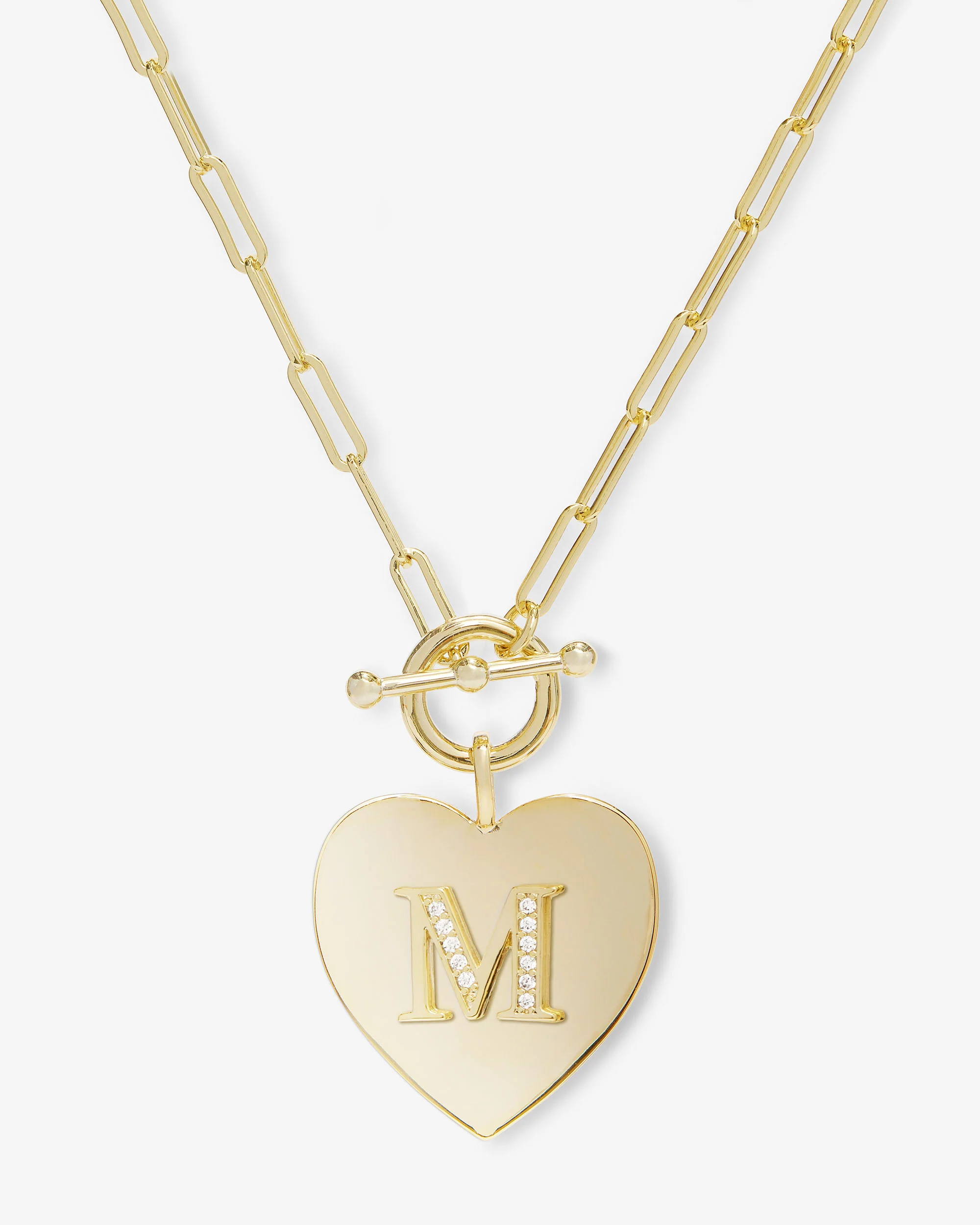 Love Letters Heart Necklace - Gold|White Diamondettes - Image 13