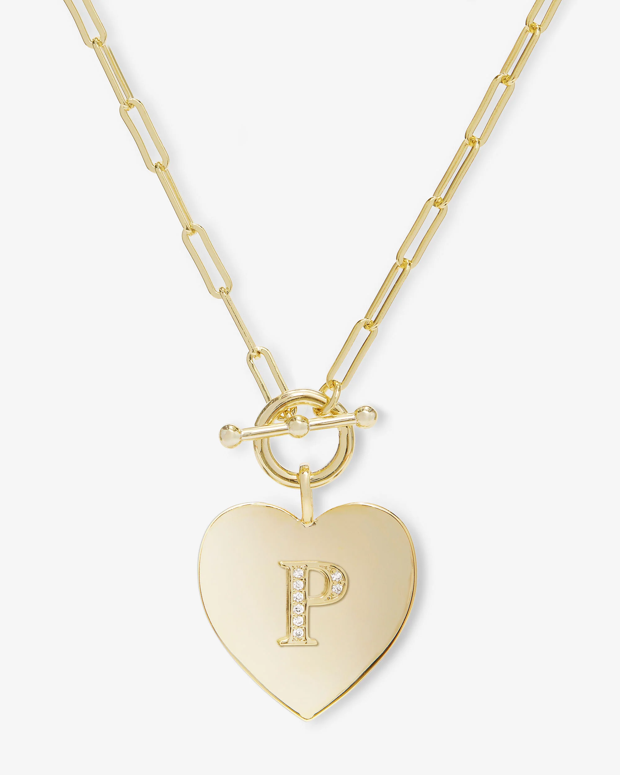Love Letters Heart Necklace - Gold|White Diamondettes - Image 16
