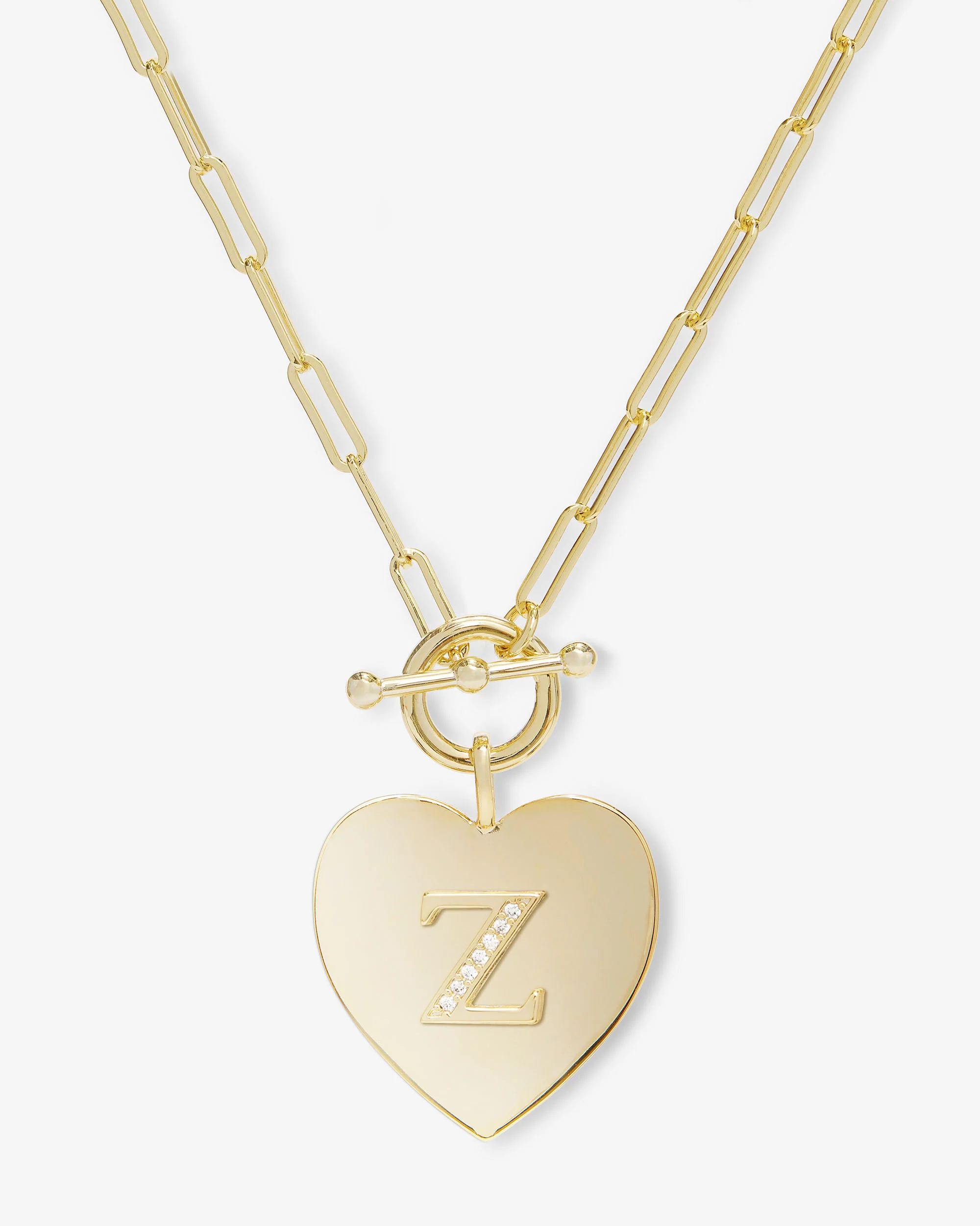 Love Letters Heart Necklace - Gold|White Diamondettes - Image 26