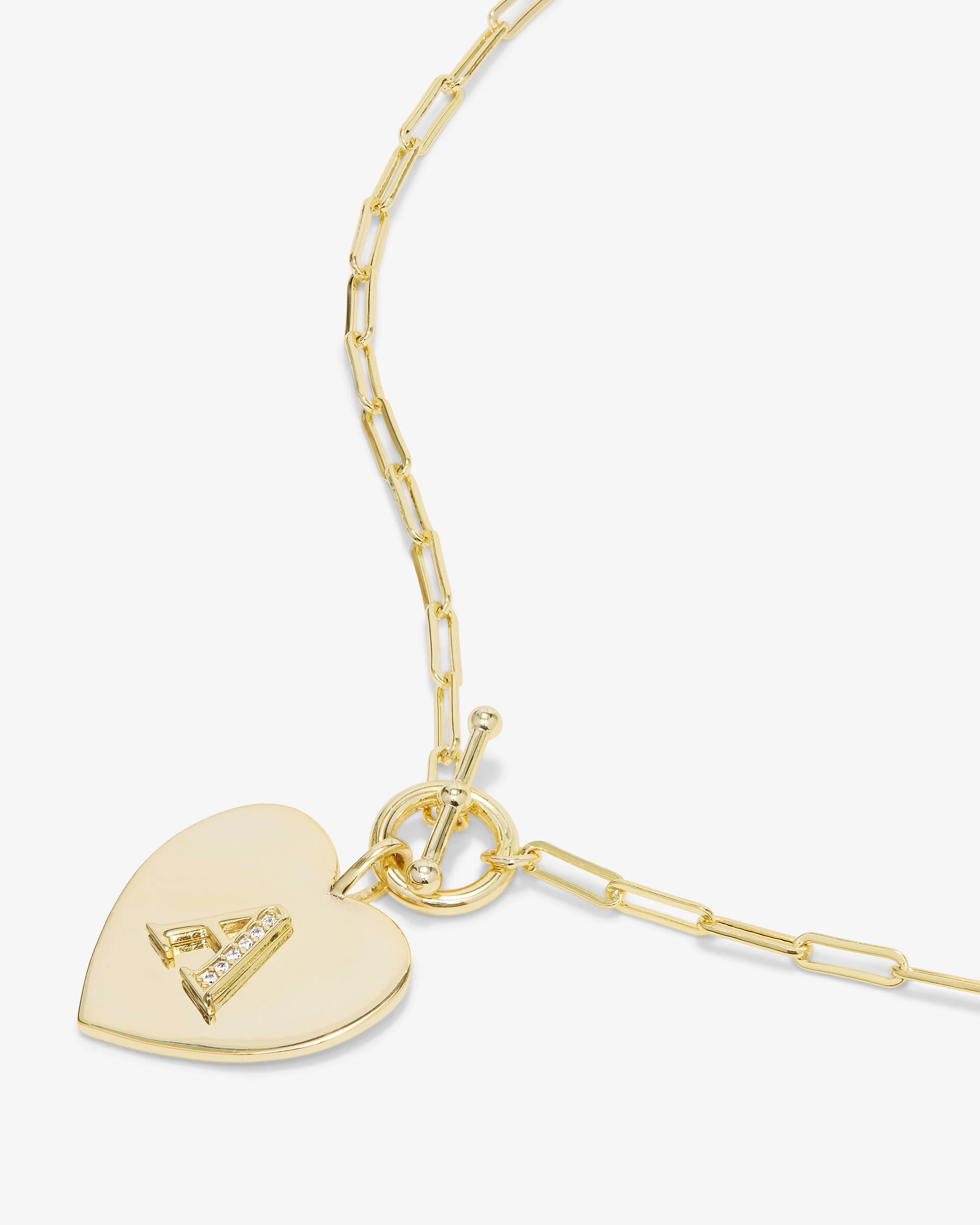 Love Letters Heart Necklace - Gold|White Diamondettes - Image 28