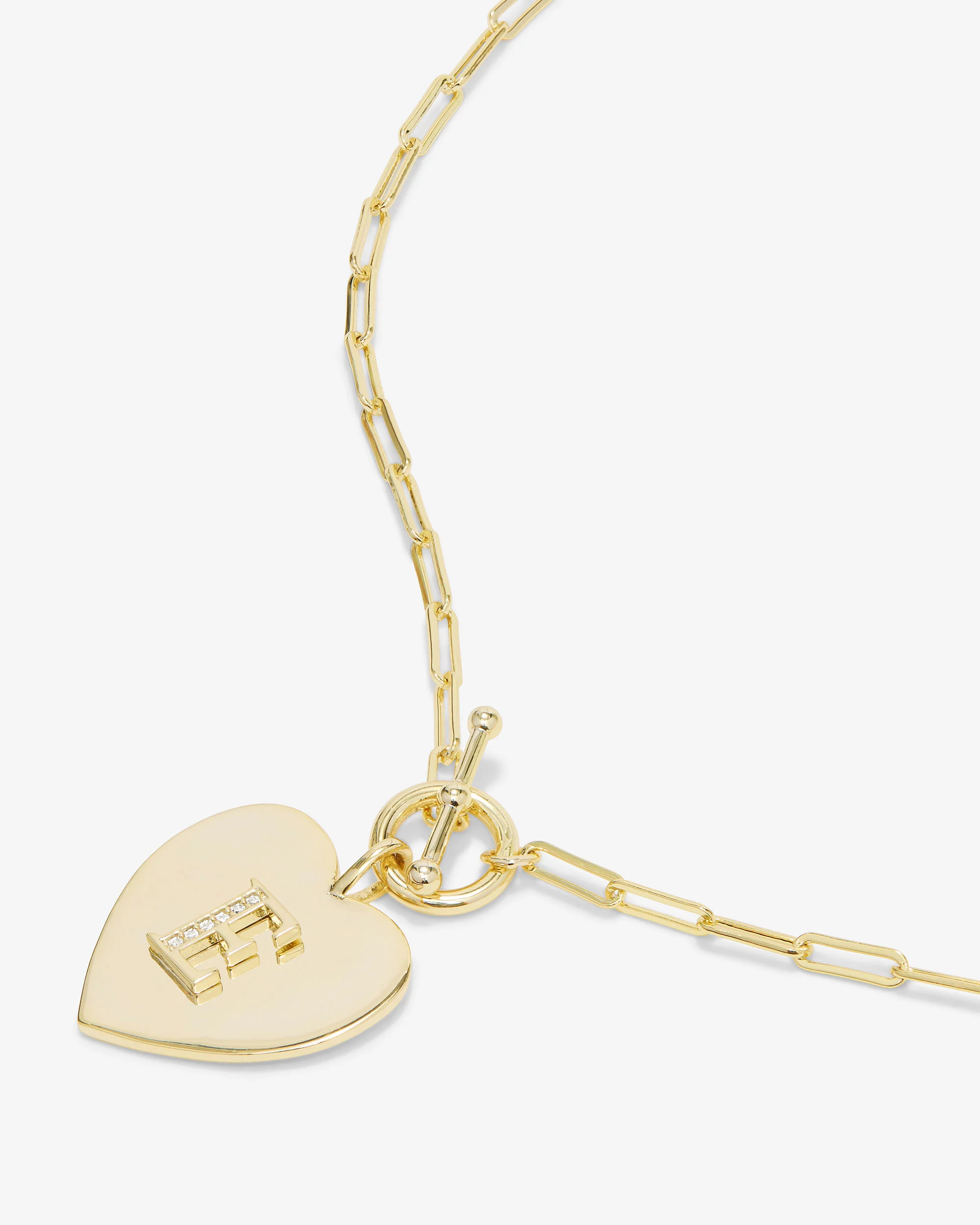 Love Letters Heart Necklace - Gold|White Diamondettes - Image 32