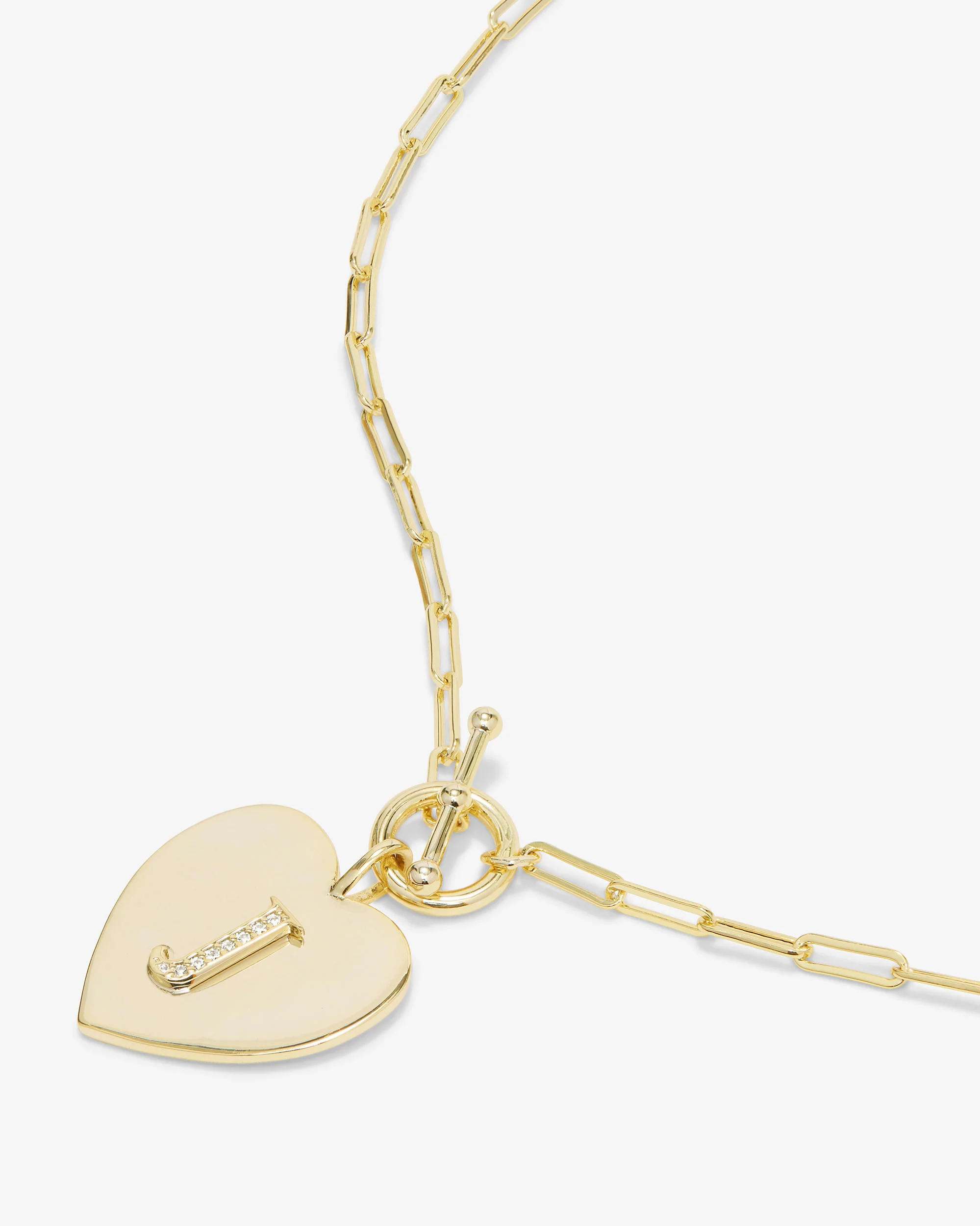 Love Letters Heart Necklace - Gold|White Diamondettes - Image 37