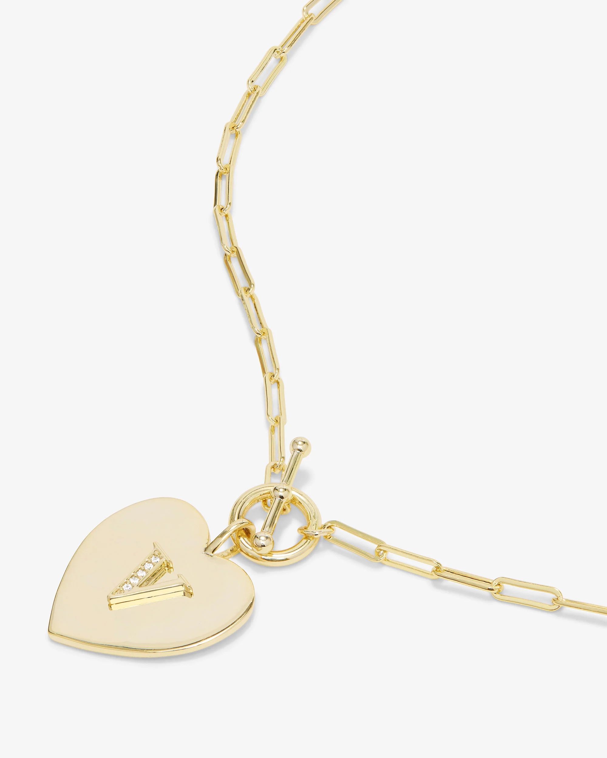 Love Letters Heart Necklace - Gold|White Diamondettes - Image 49