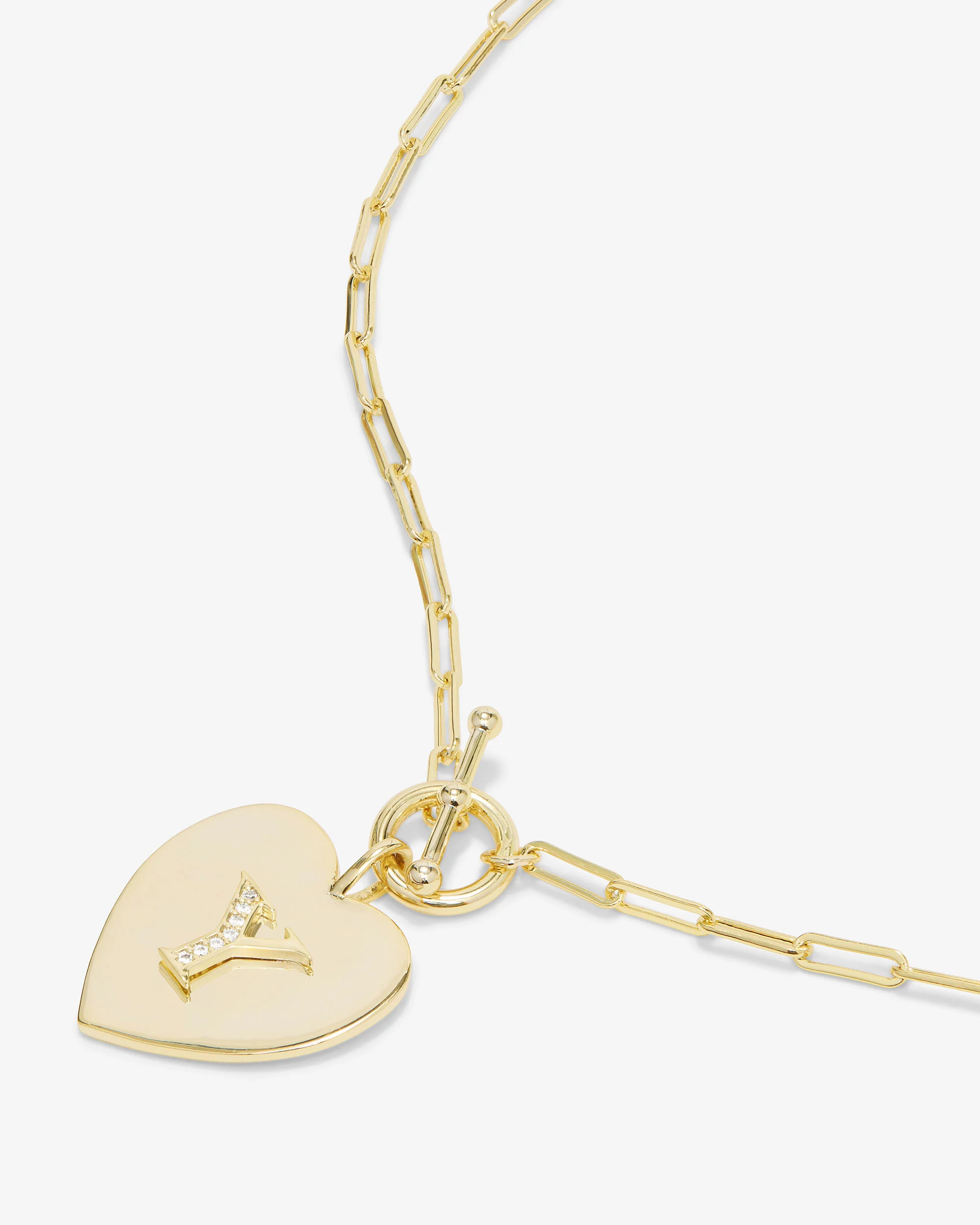 Love Letters Heart Necklace - Gold|White Diamondettes - Image 52