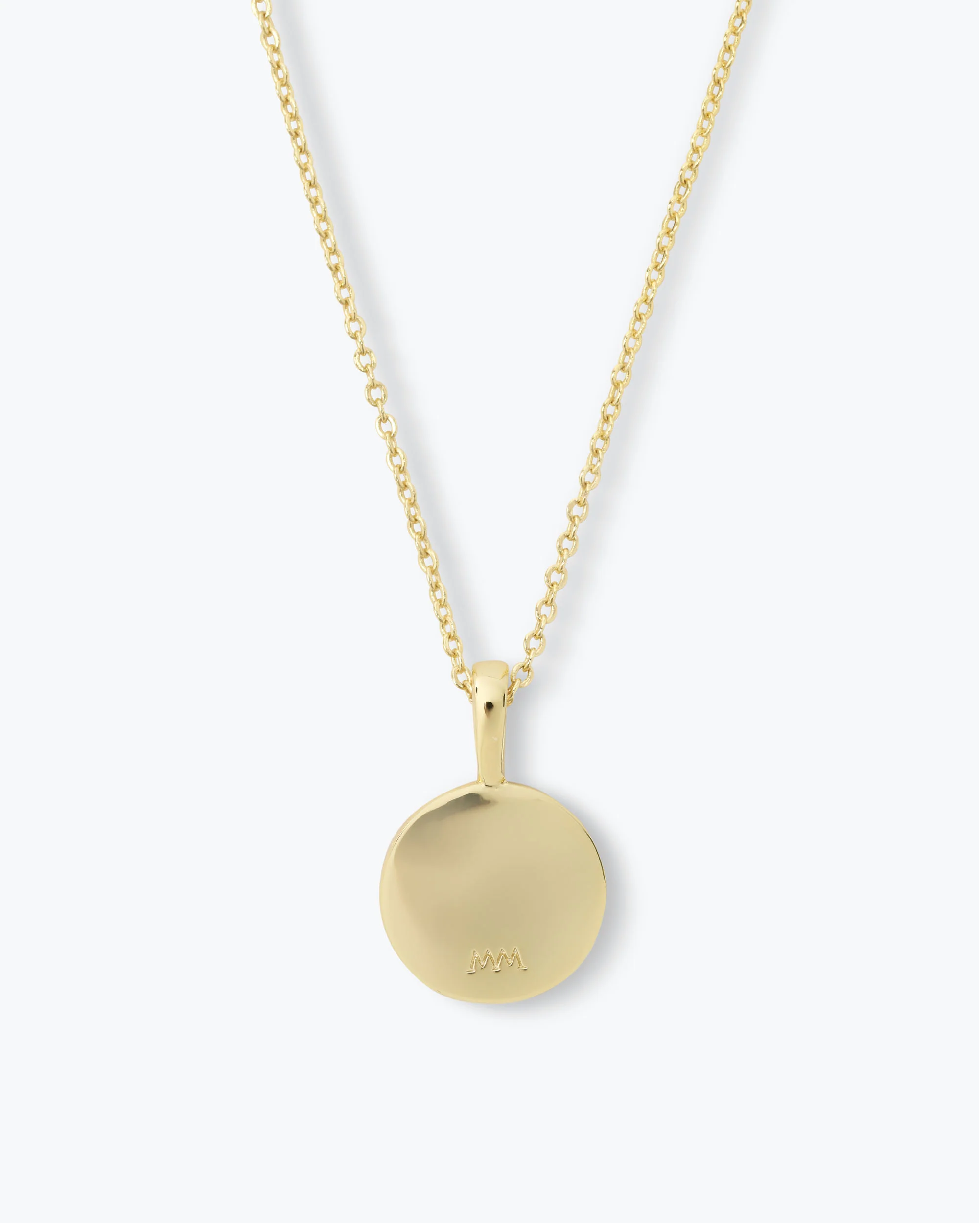 Love Letters Medallion Necklace 12mm - Gold|White Diamondettes - Image 54