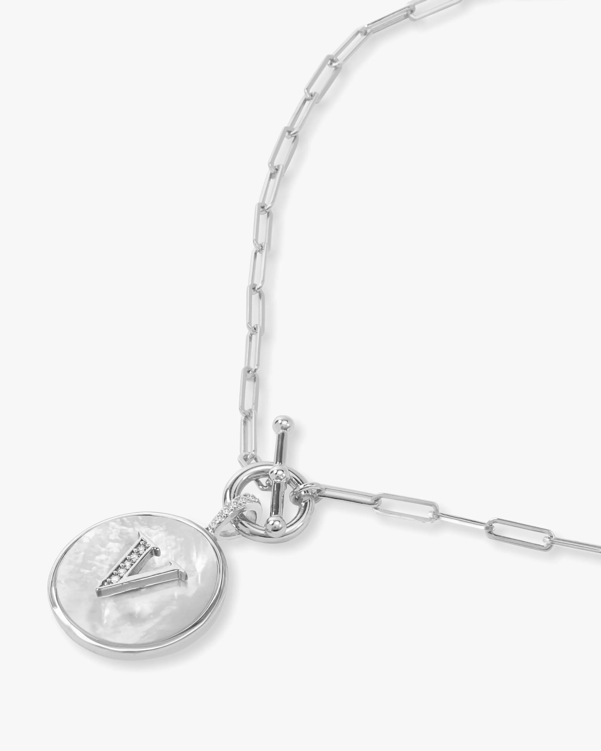 Love Letters Medallion Necklace 24mm - Silver - Image 49