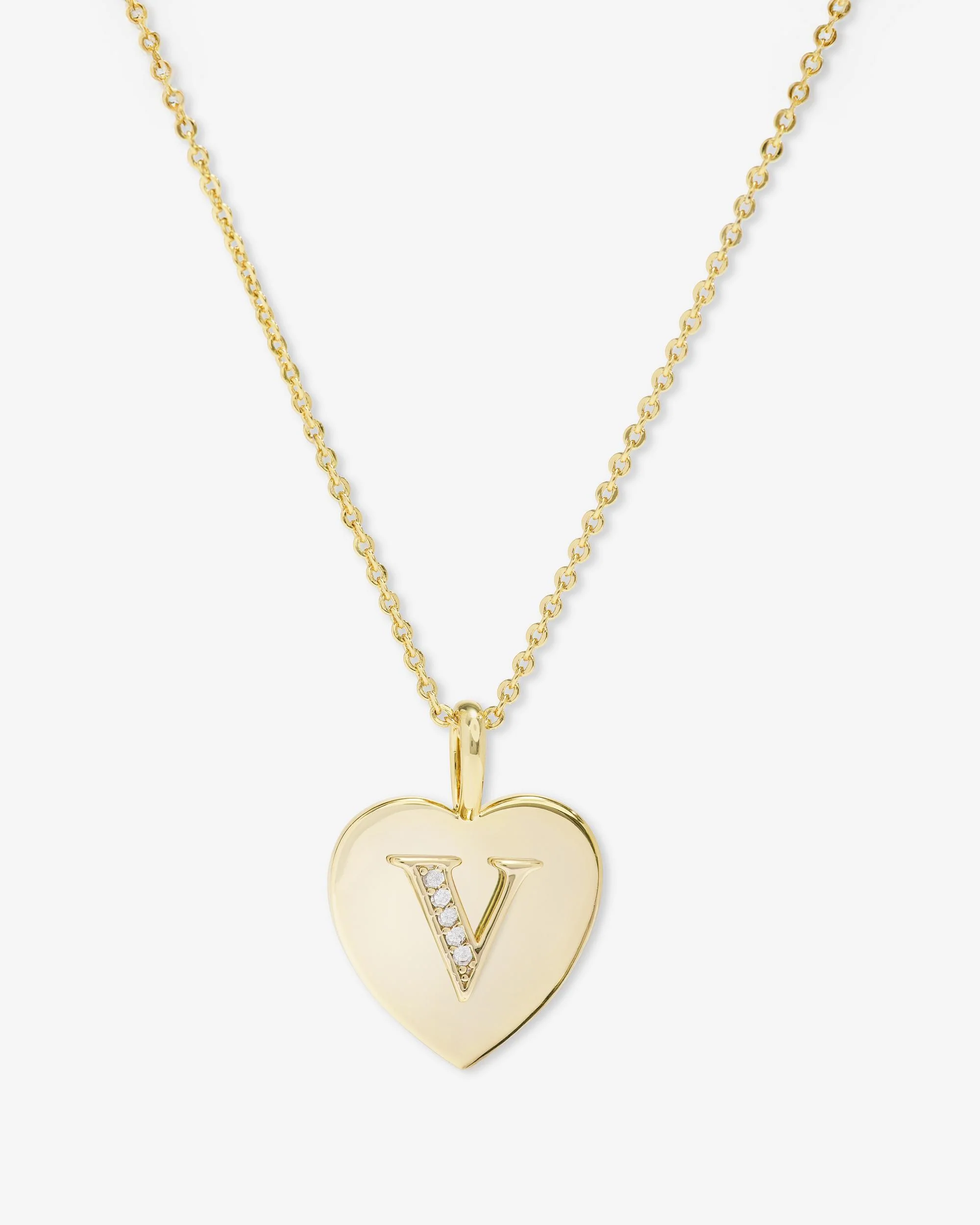 Love Letters Pendant Necklace - Gold|White Diamondettes - Image 22