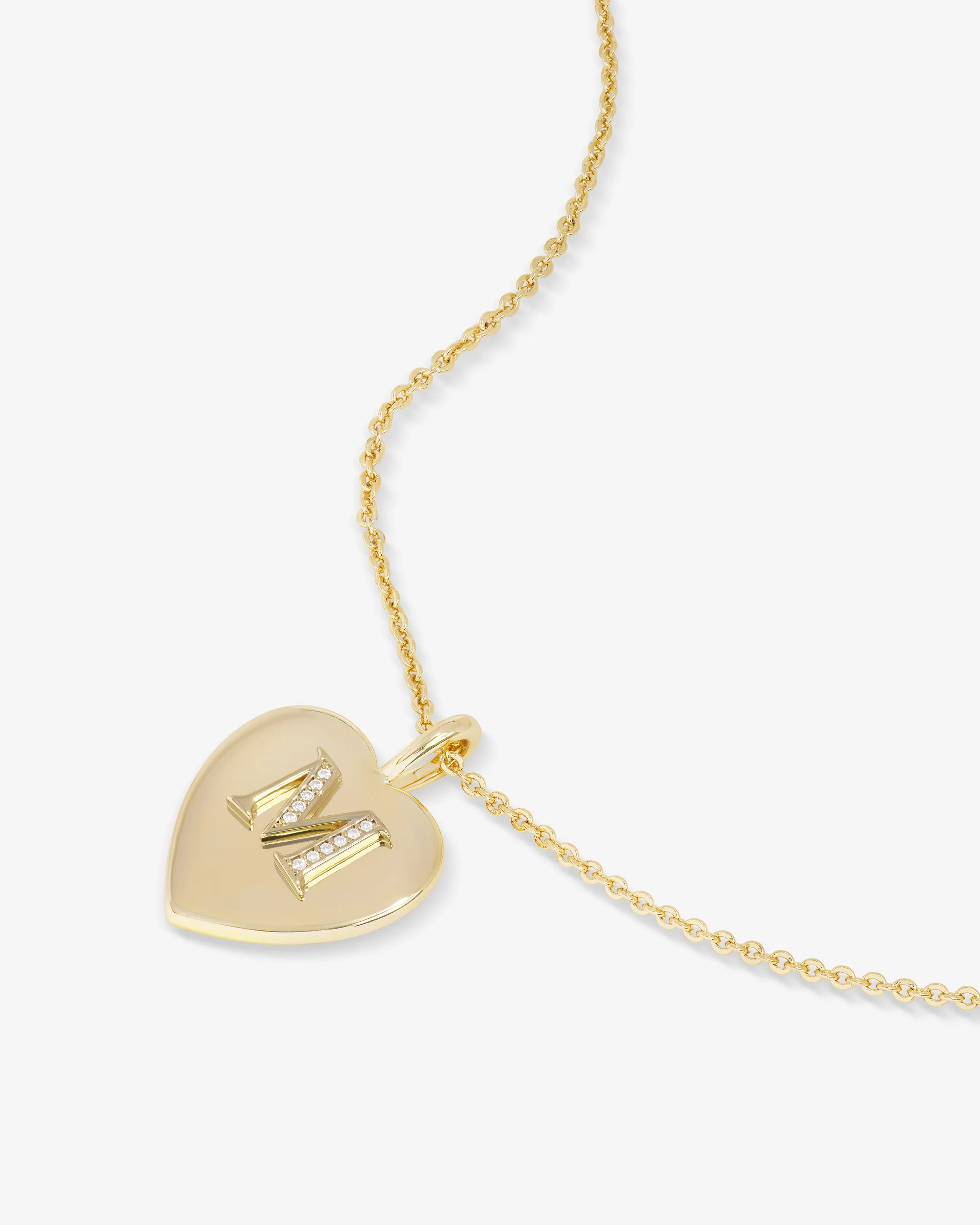 Love Letters Pendant Necklace - Gold|White Diamondettes - Image 40