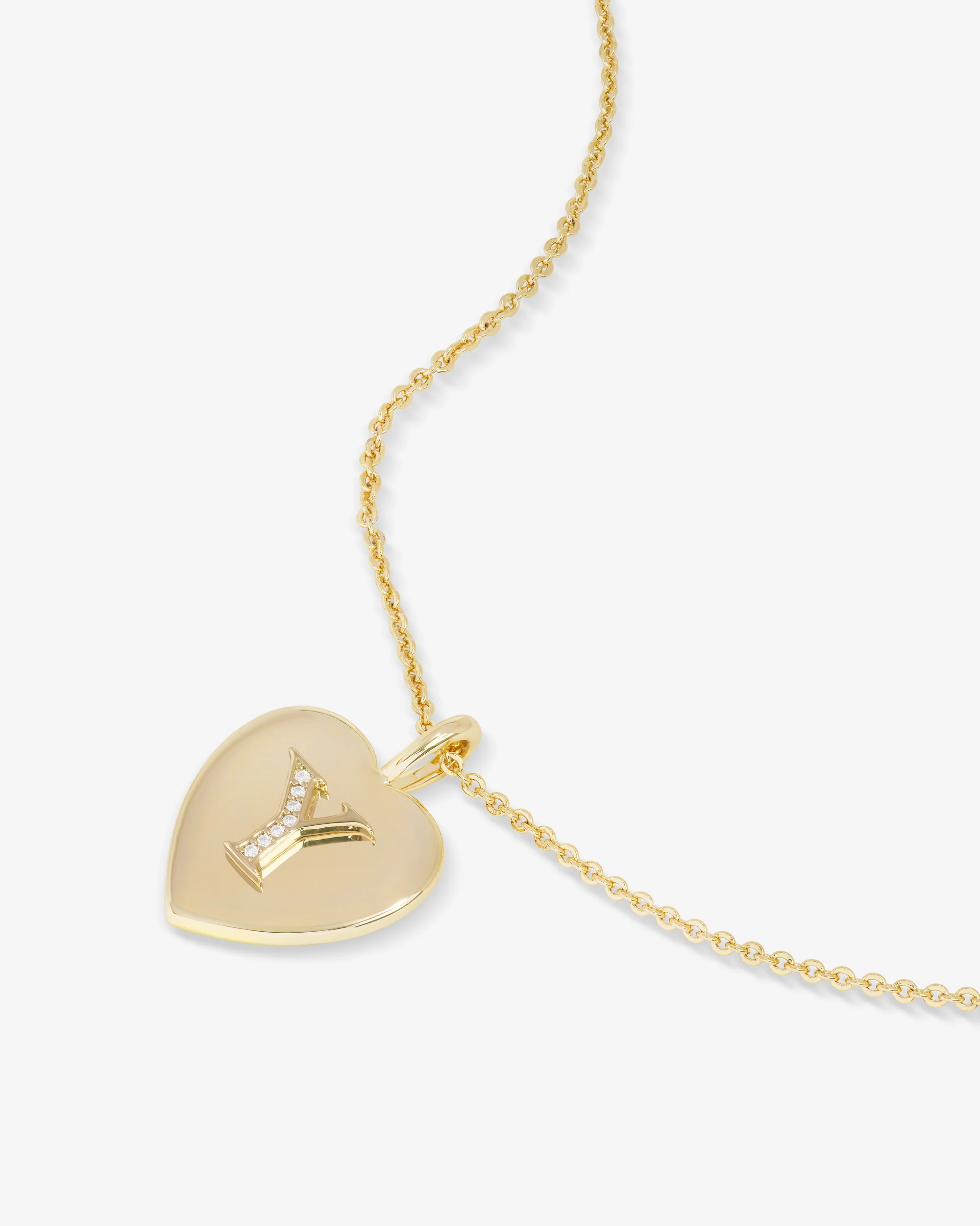 Love Letters Pendant Necklace - Gold|White Diamondettes - Image 52