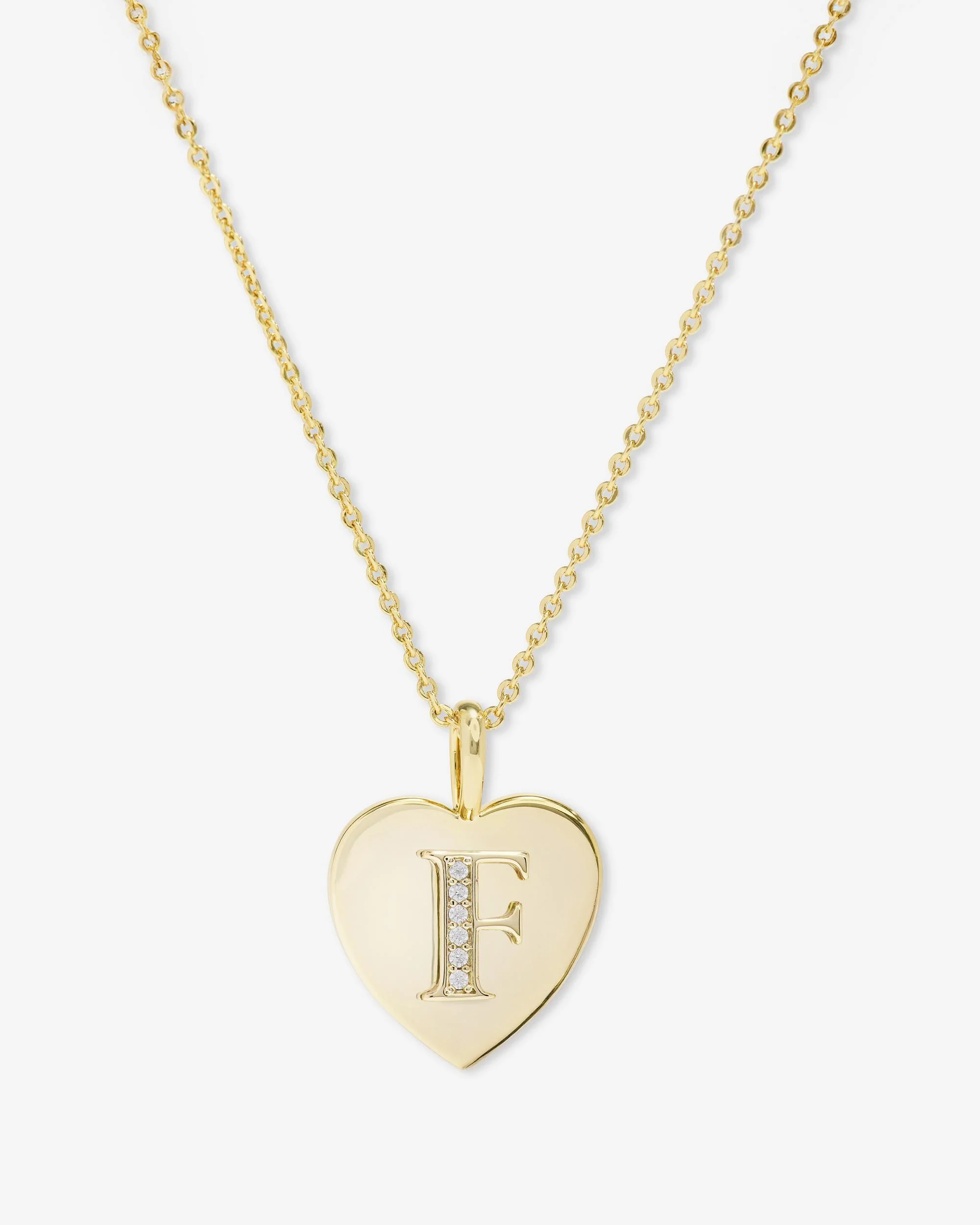 Love Letters Pendant Necklace - Gold|White Diamondettes - Image 6