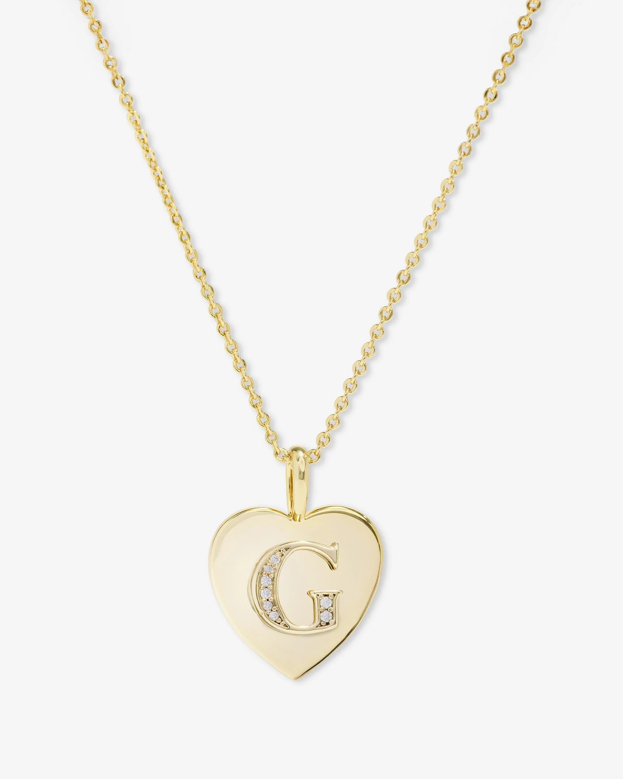 Love Letters Pendant Necklace - Gold|White Diamondettes - Image 7