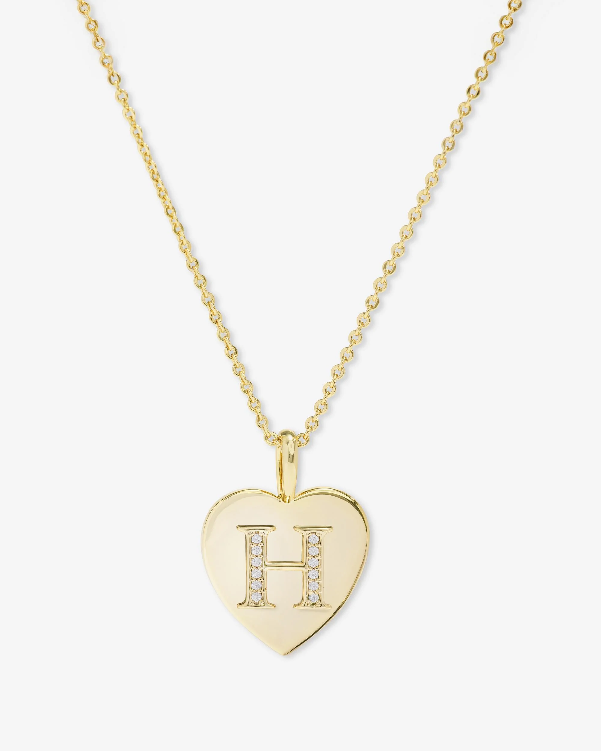 Love Letters Pendant Necklace - Gold|White Diamondettes - Image 8
