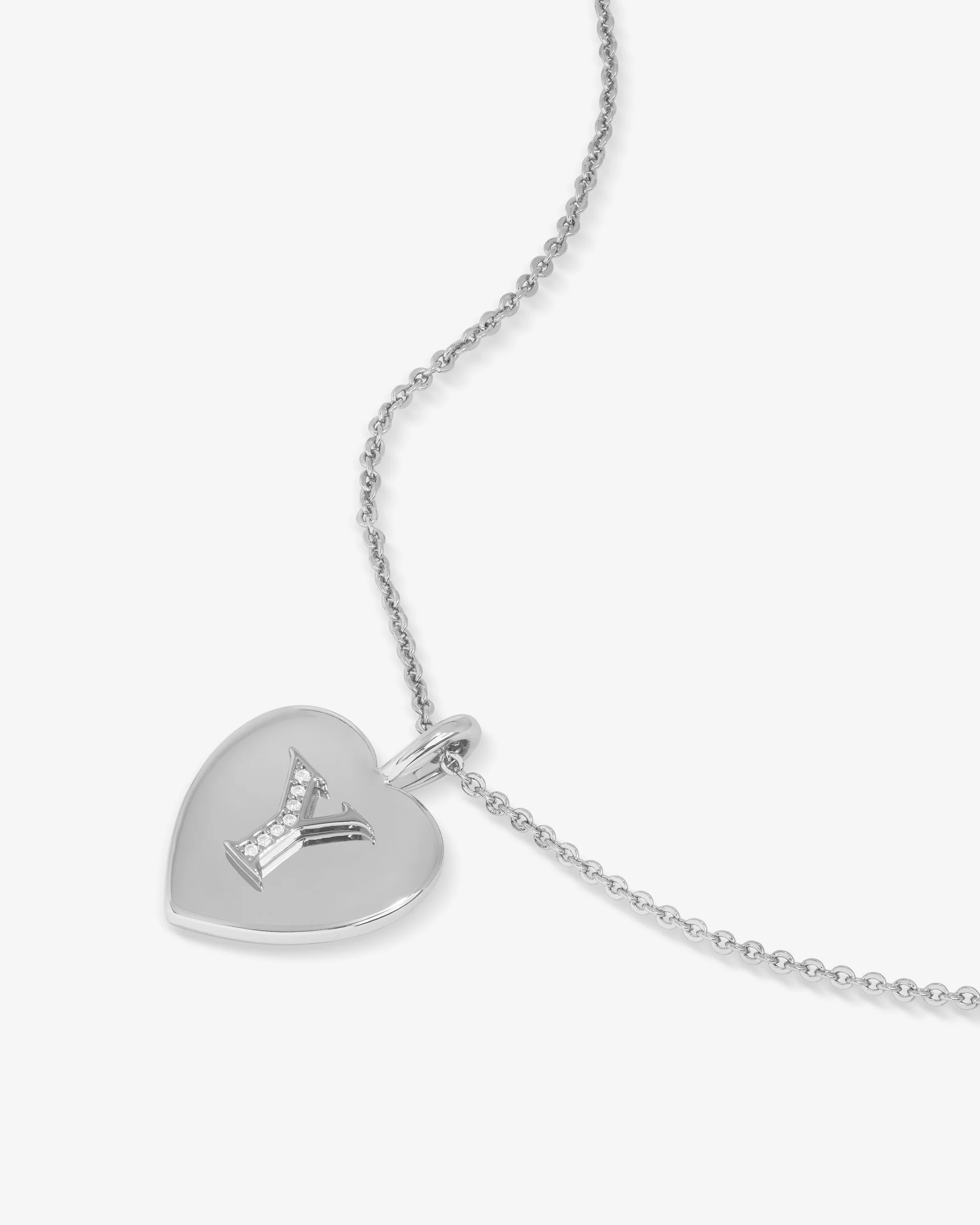 Love Letters Pendant Necklace - Silver|White Diamondettes - Image 52