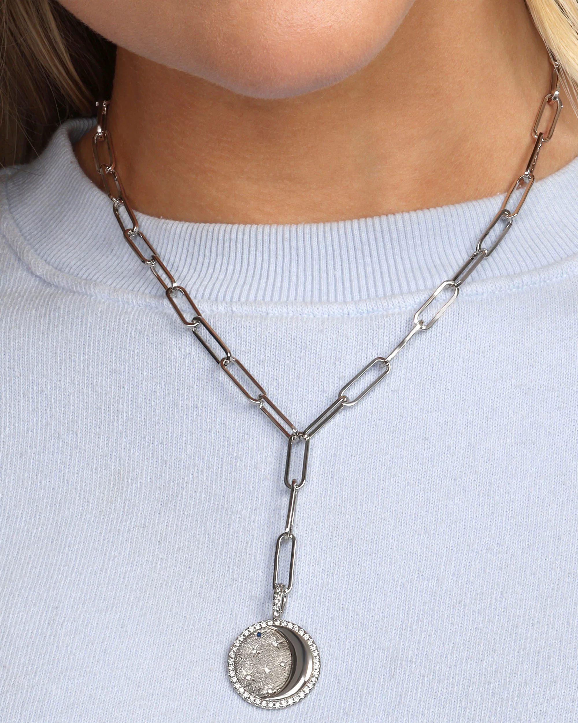You're a Star Lariat - Silver|Blue Sapphire|White Diamondettes - Image 2
