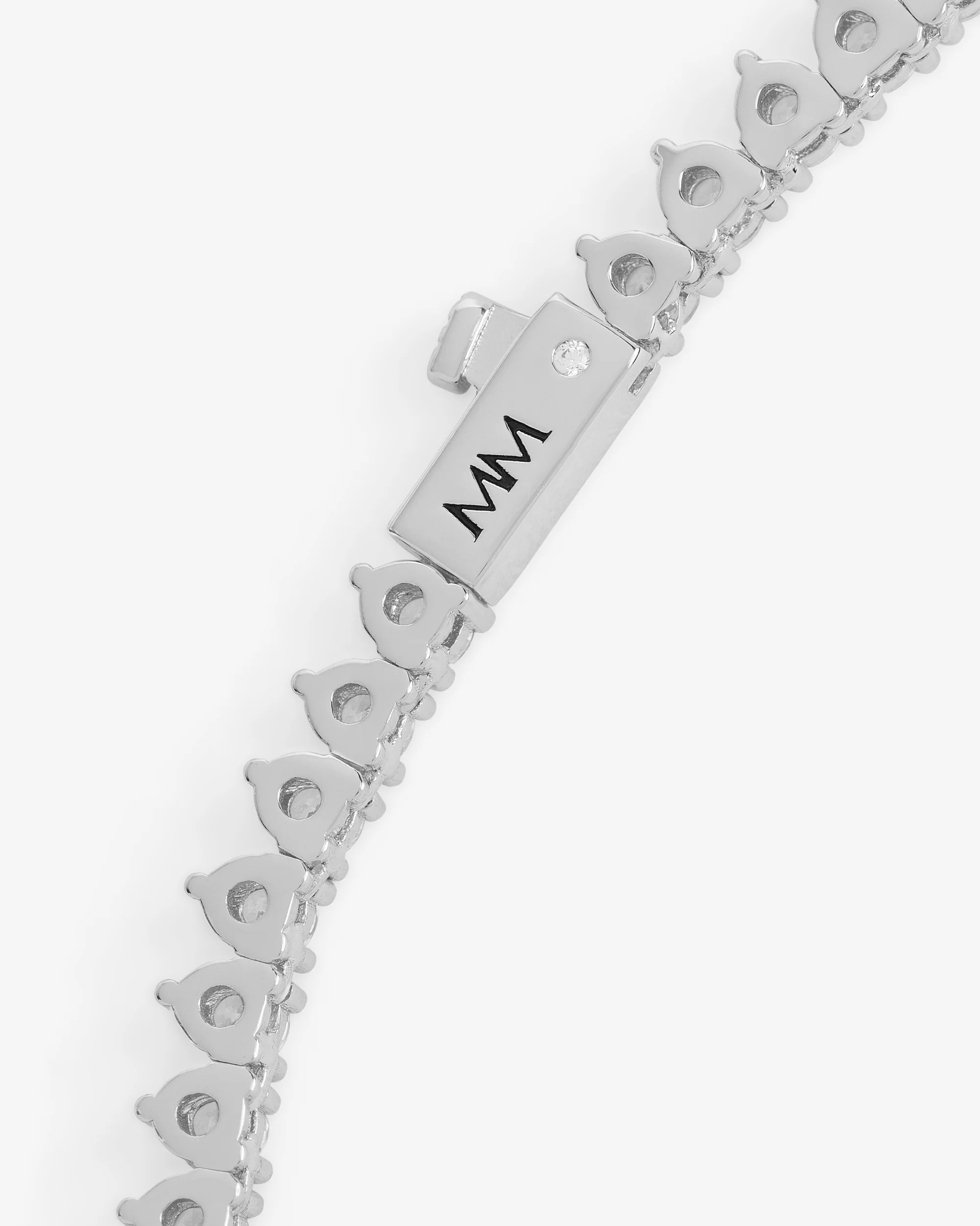 Not Your Basic Tennis Necklace 3mm - Silver|White Diamondettes - Image 7